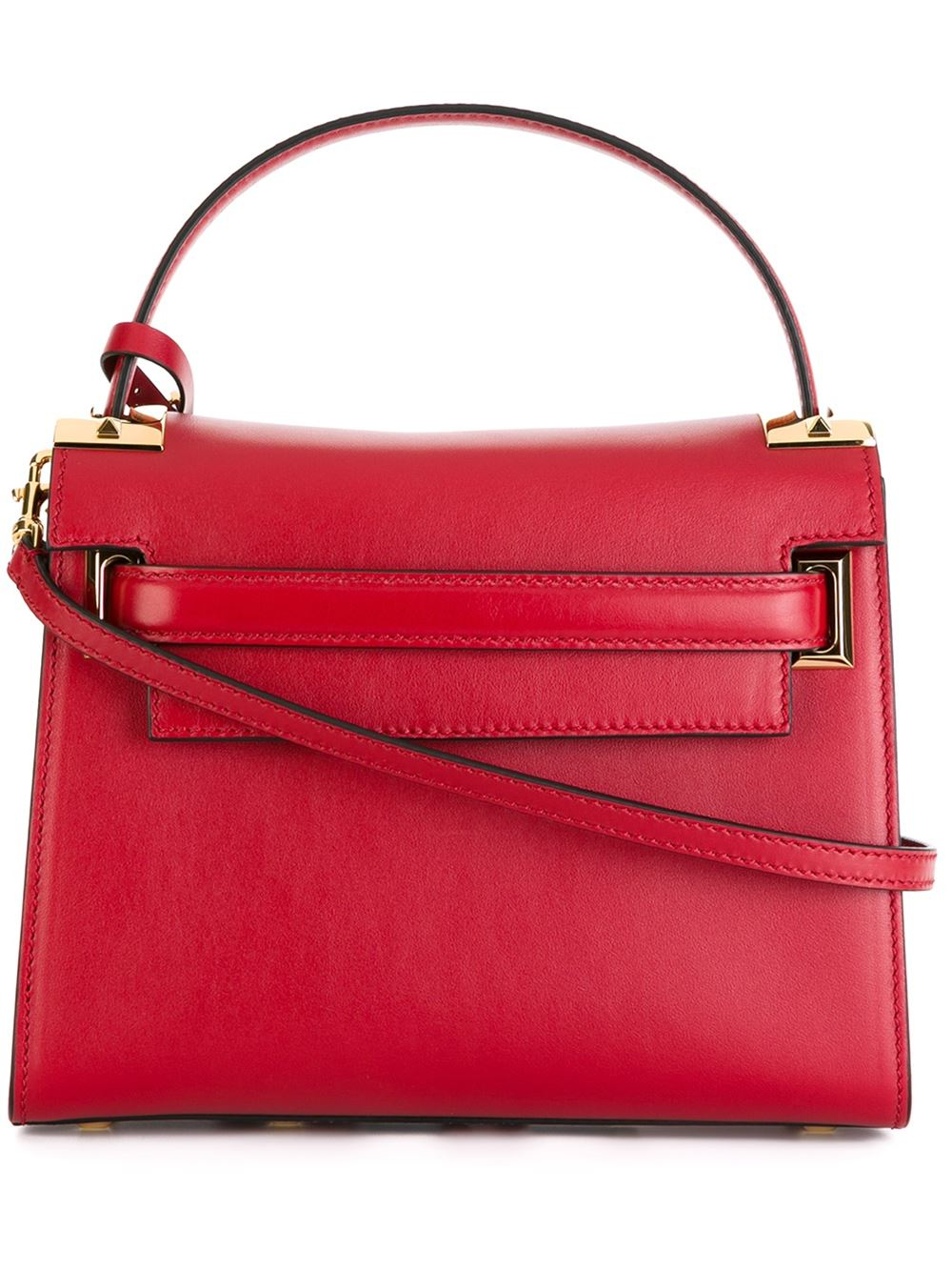 Valentino My Rockstud Leather Tote in Red | Lyst