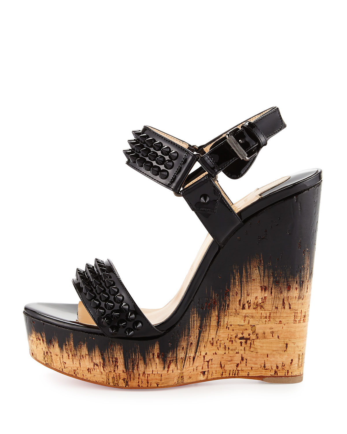 fake louboutins online - Christian louboutin Barboullaga Spiked Red Sole Wedge Sandal in ...