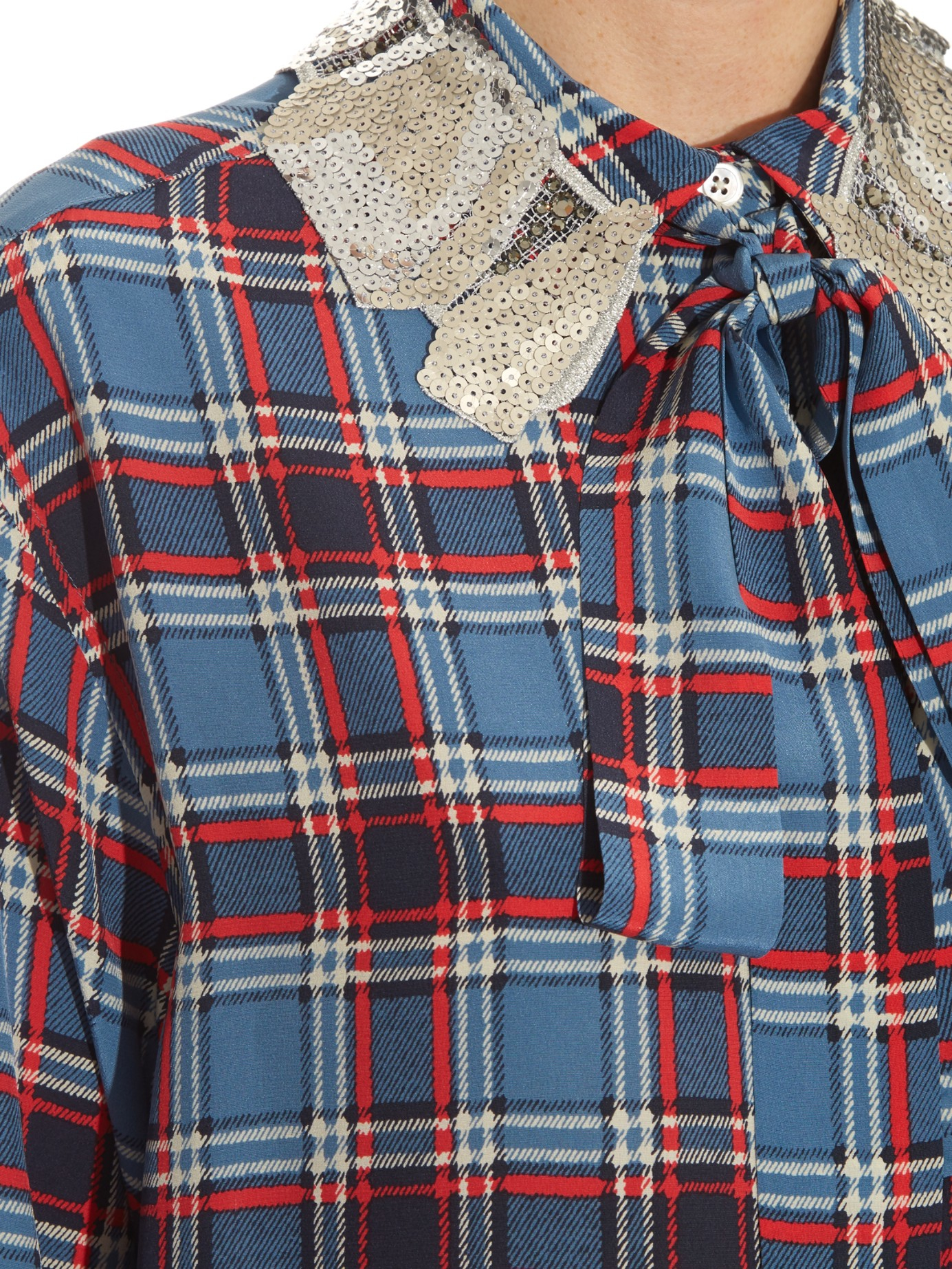 Marc Jacobs Embellished-collar Checked 