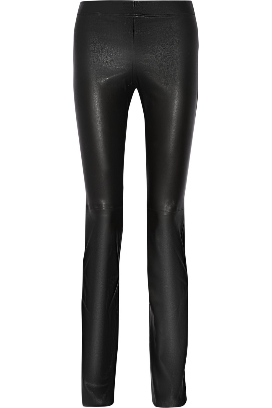 leather look flared pants