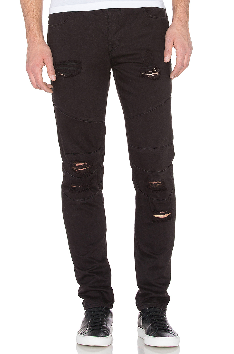 Stampd Distressed Panel Denim in Black for Men | Lyst