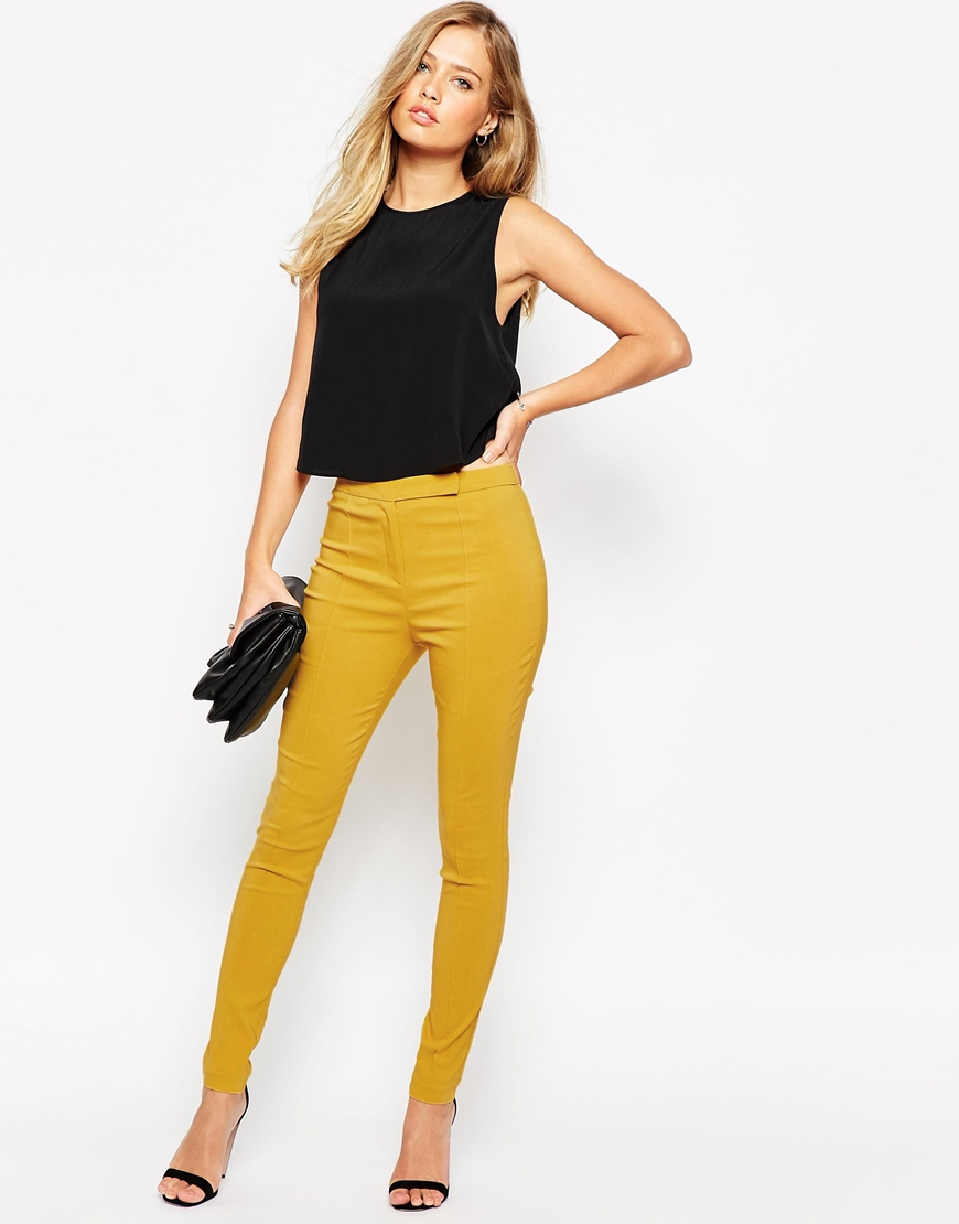 mustard high waisted trousers
