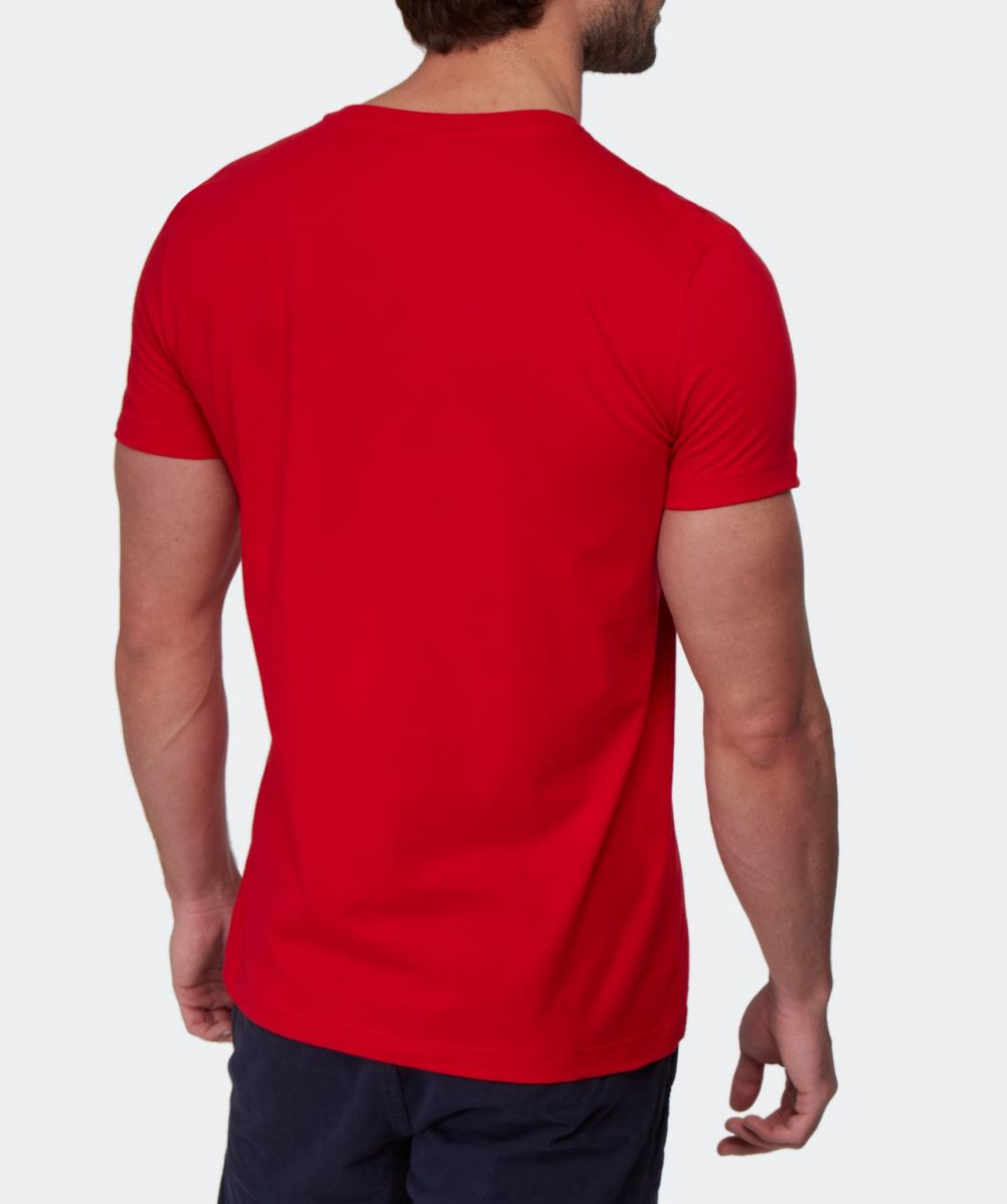 red crew neck t shirt