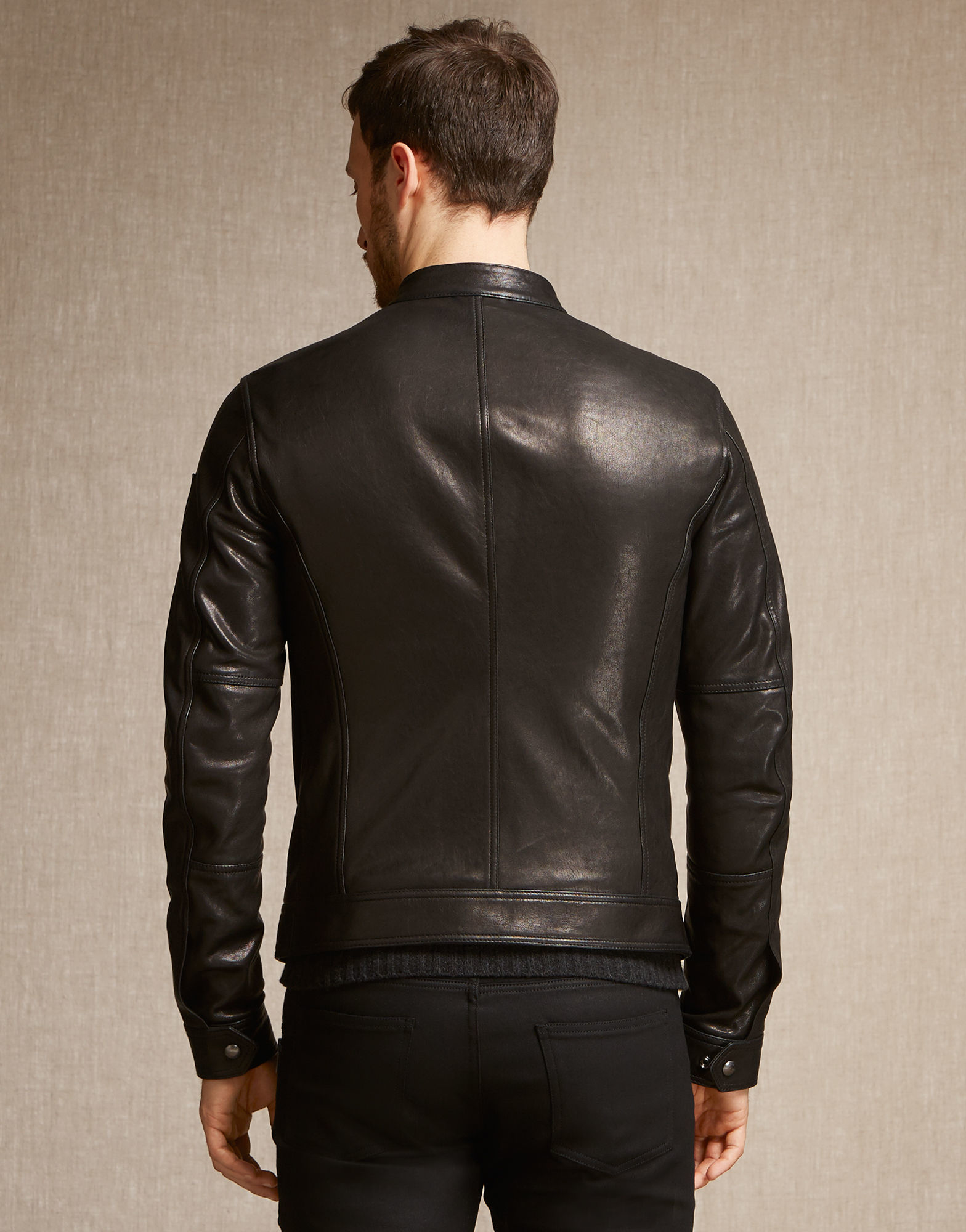 Belstaff Gransden Jacket In Black Polished Lambskin Leather for Men | Lyst