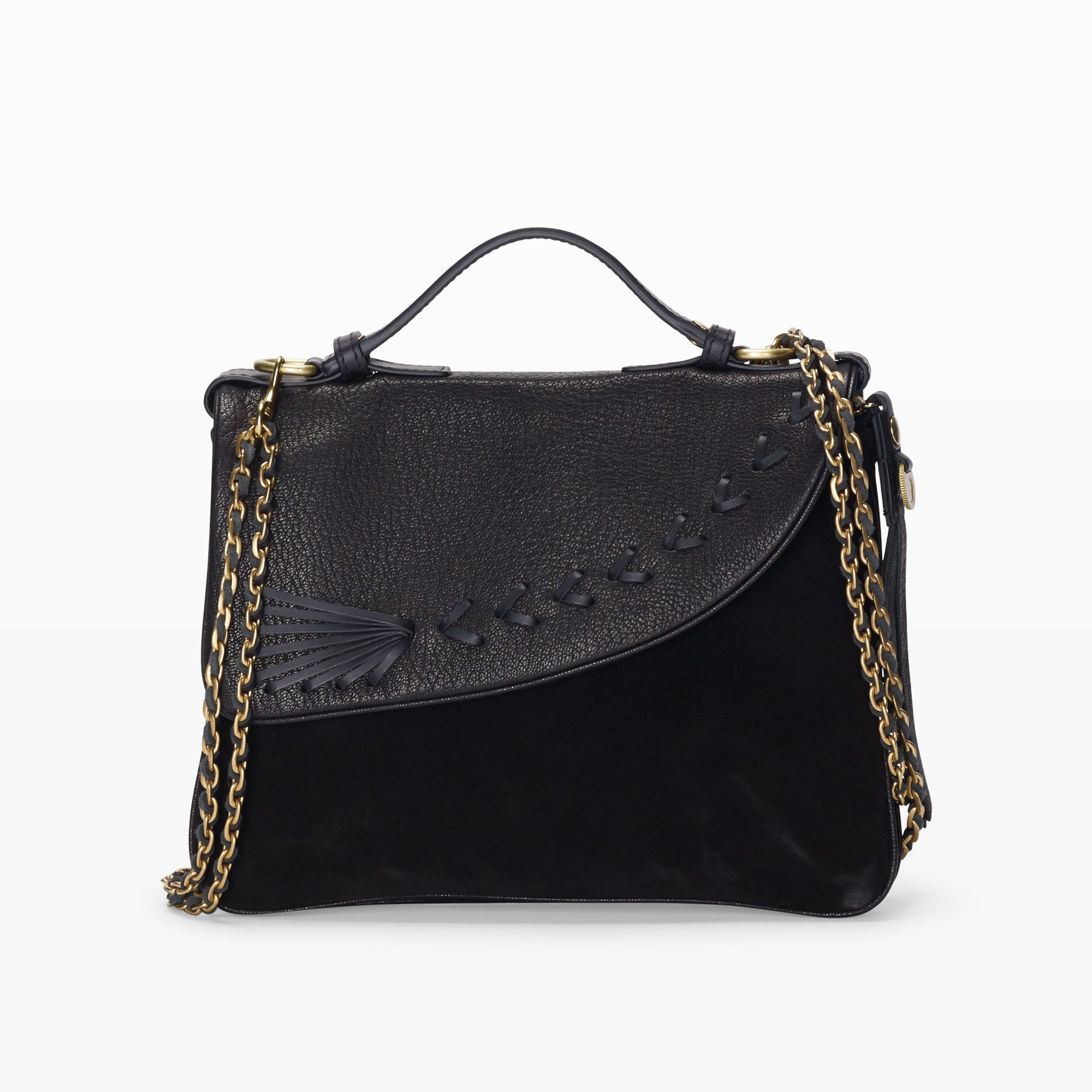 Lyst Club Monaco Carolina Leather and Suede Shoulder Bag in Black