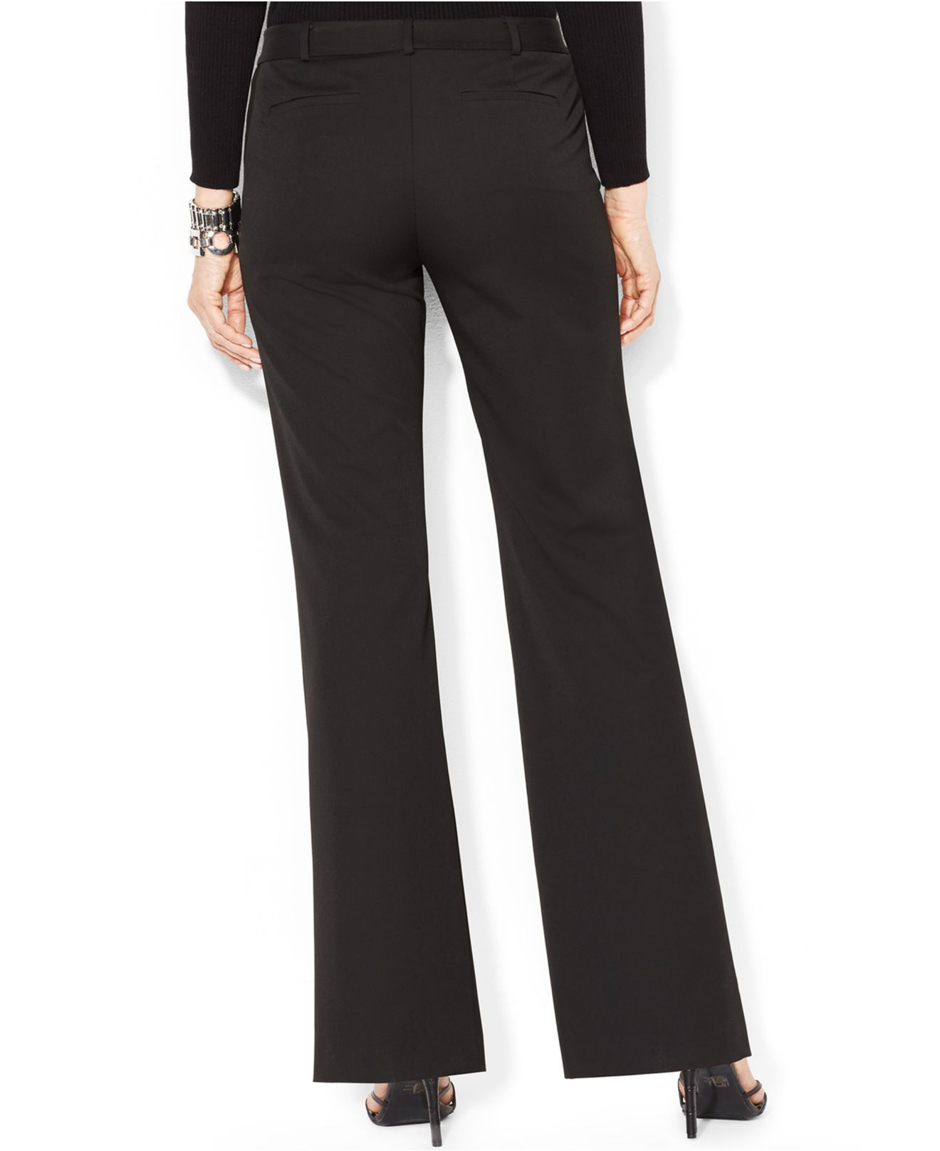 Lauren by ralph lauren Plus Size Flared Stretch Pants in Black Lyst