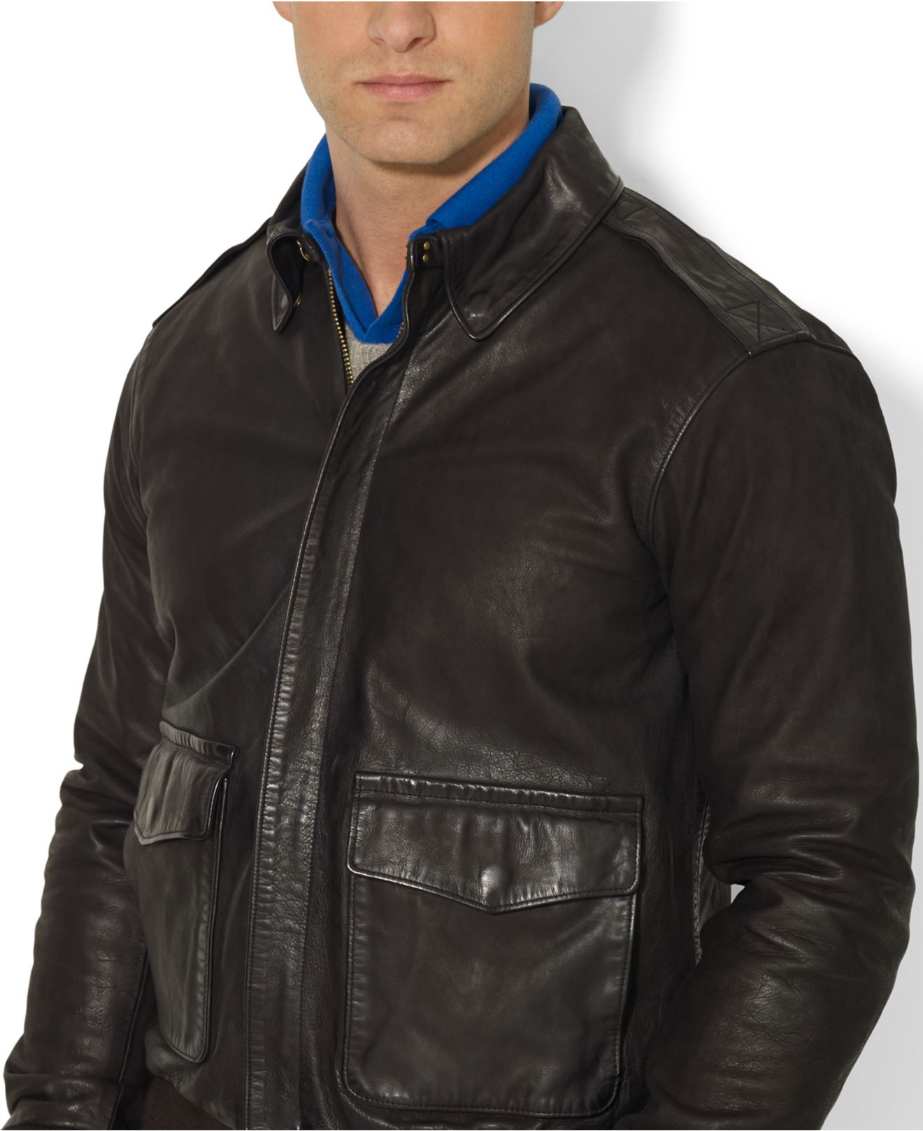 black polo bomber jacket