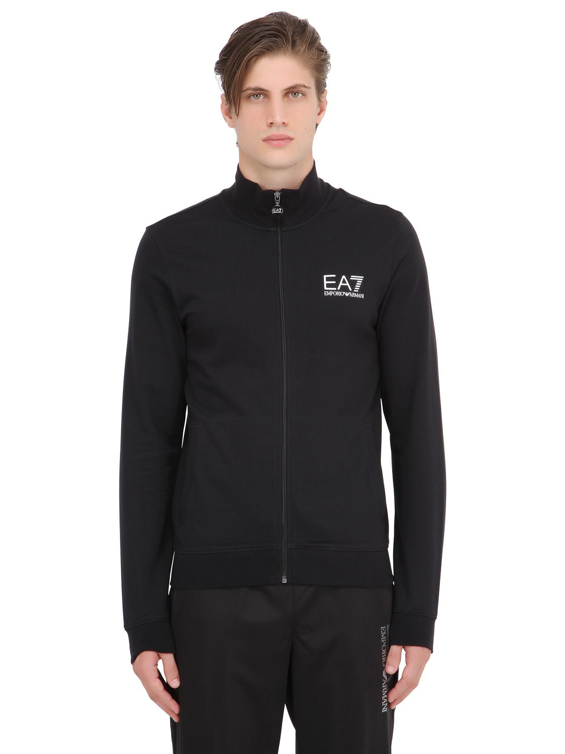 EA7 Train Core Zip-up Cotton Sweatshirt 