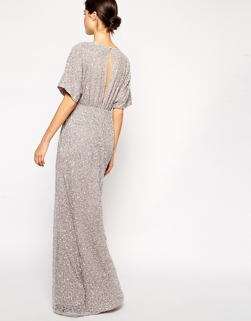 asos sequin kimono maxi dress