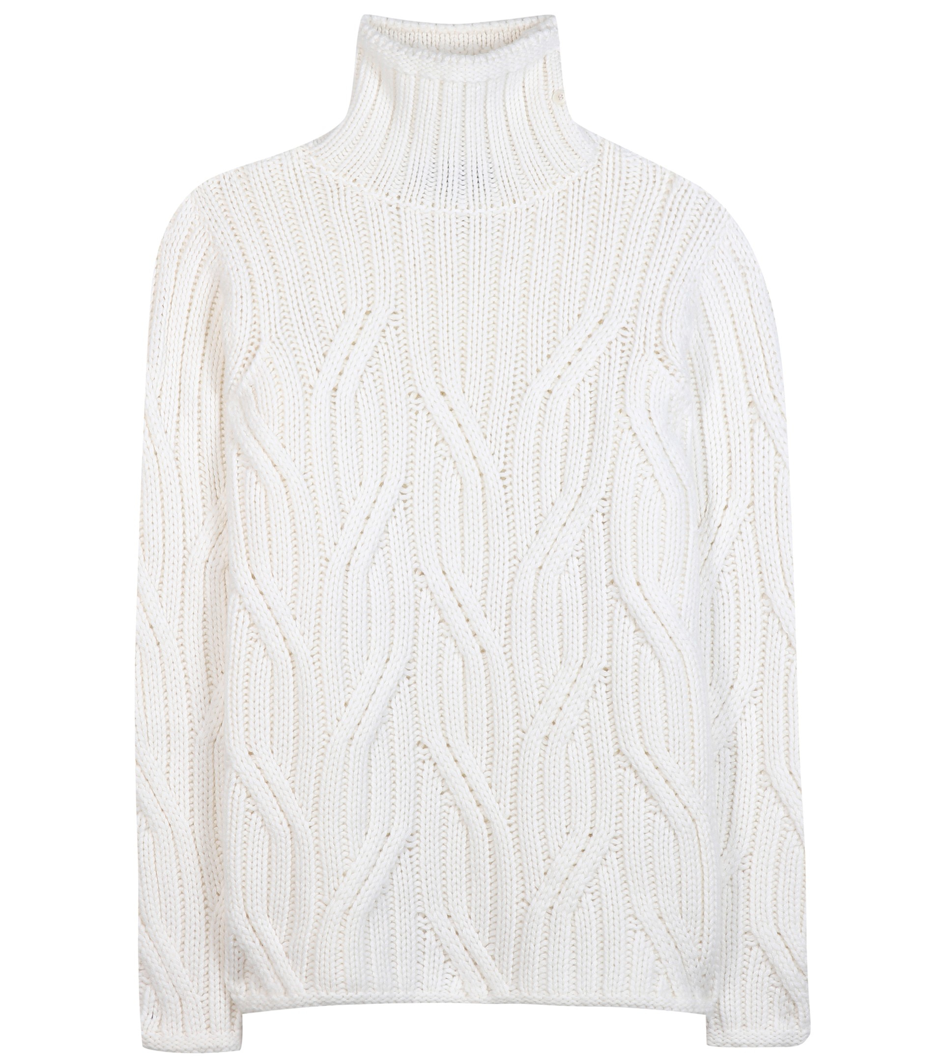 white cashmere turtleneck sweater