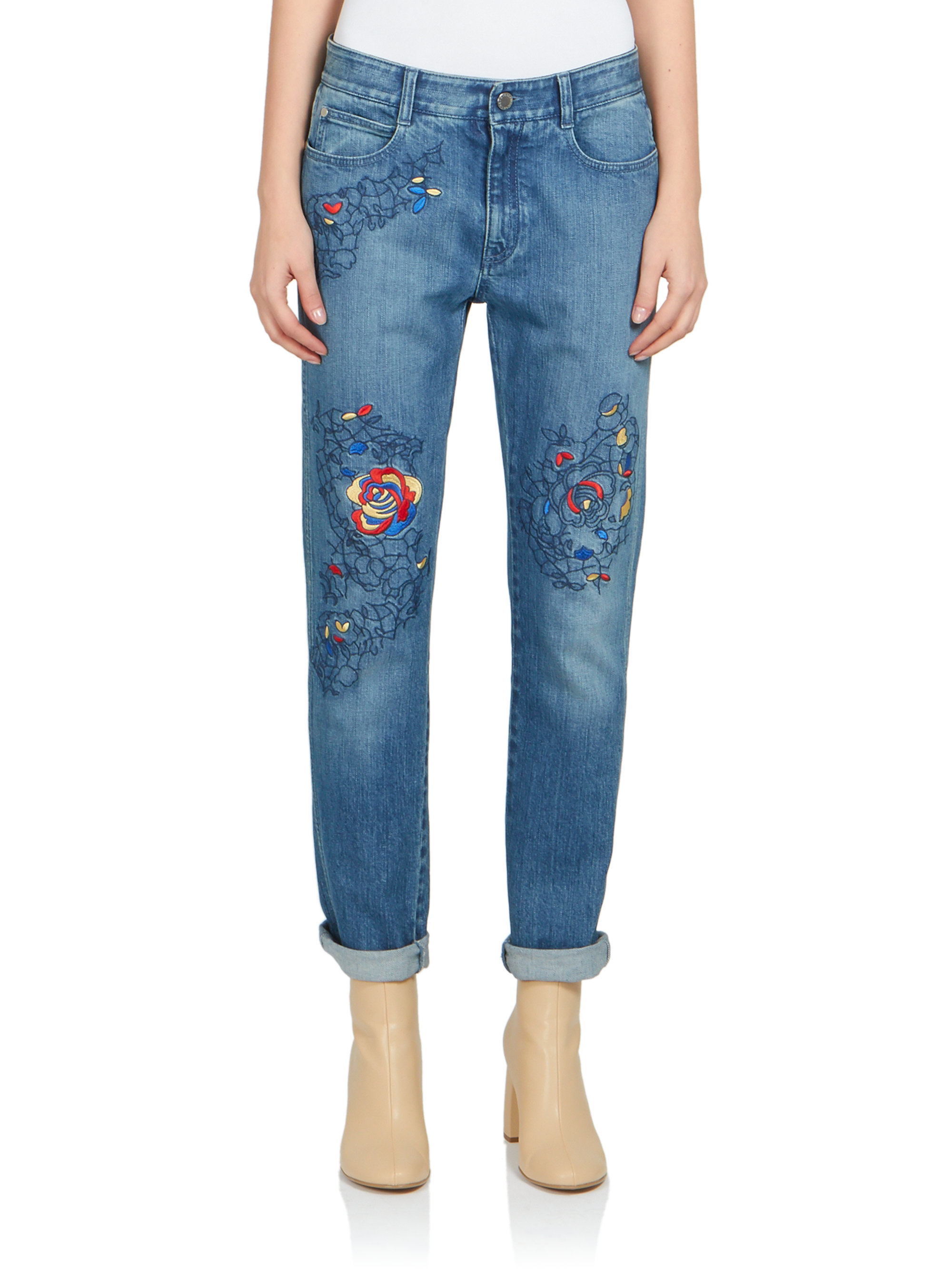 stella mccartney embroidered jeans
