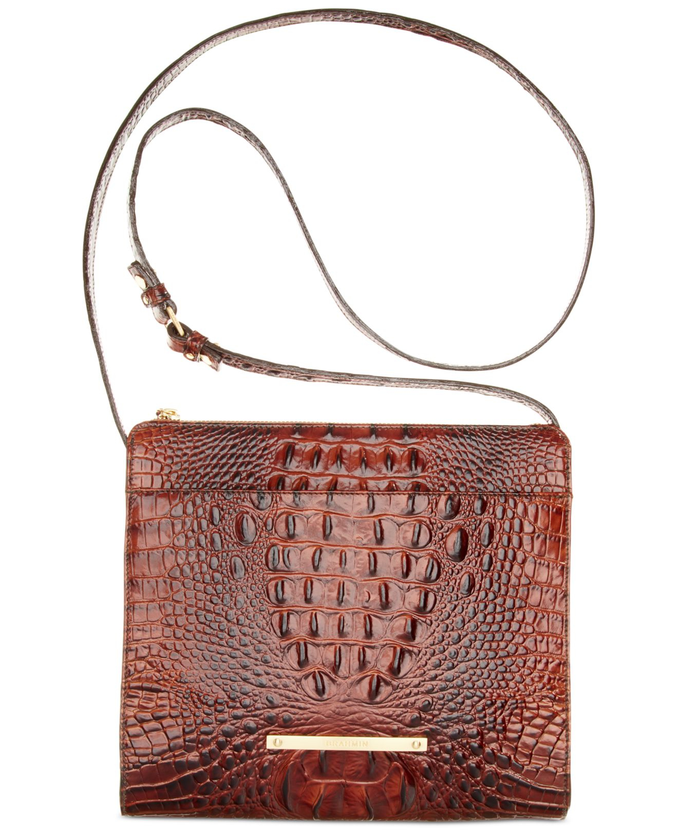 Brahmin Leather Melbourne Anywhere Crossbody in Metallic Lyst