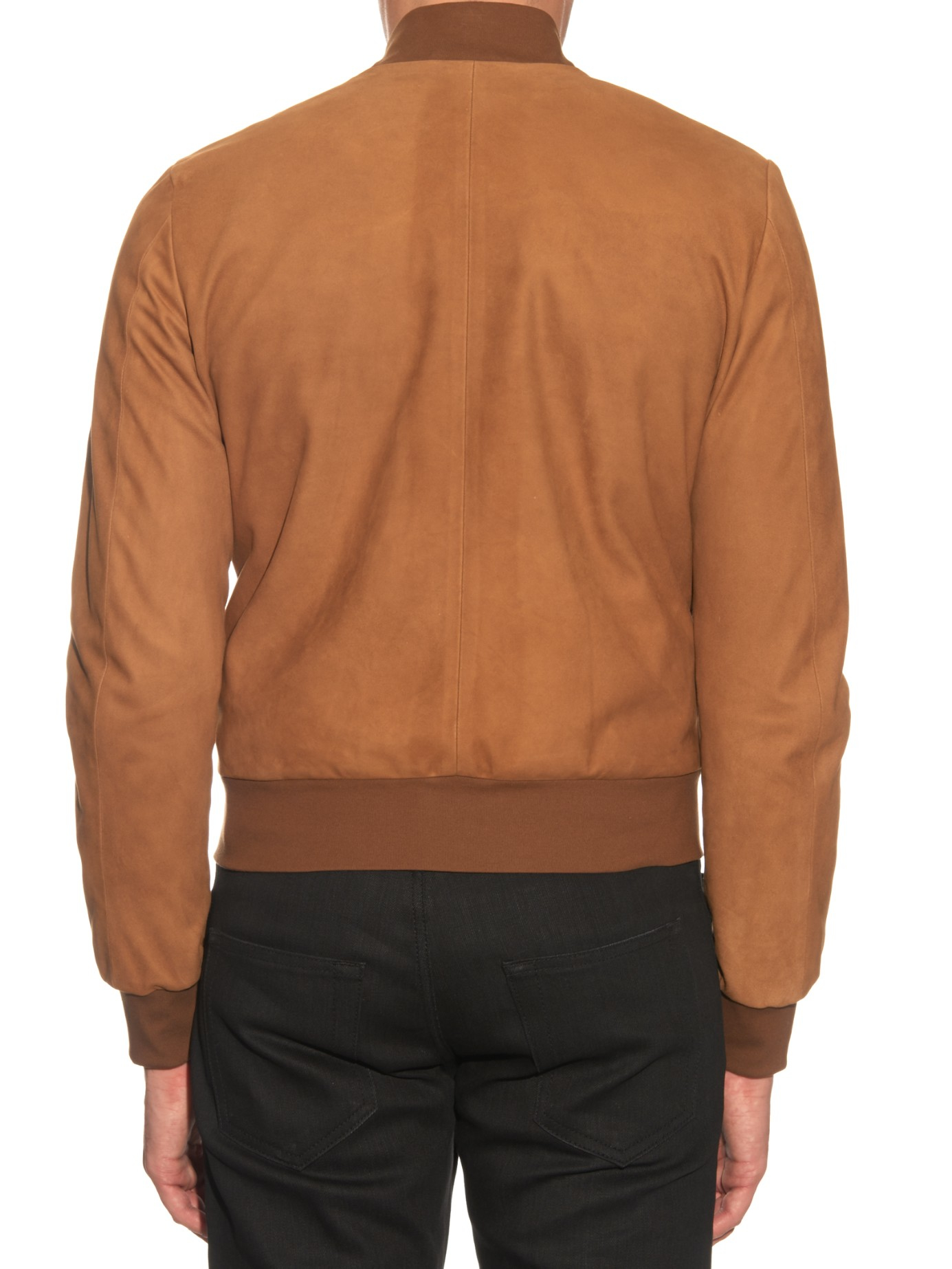 Paul Smith Suede Bomber Jacket in Brown for Men | Lyst