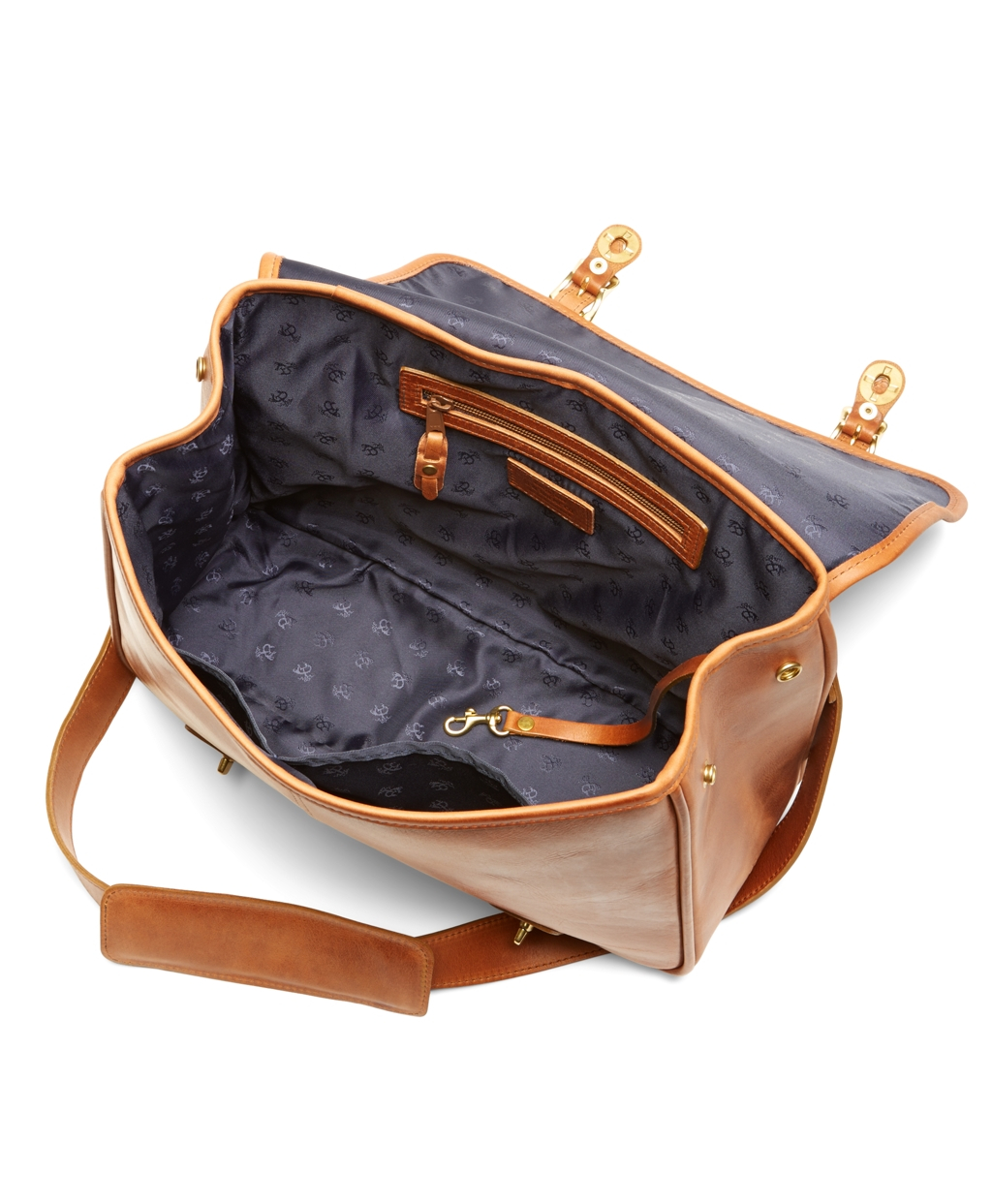 Brooks Brothers J.w. Hulme Leather Flap Messenger Bag in Tan (Brown