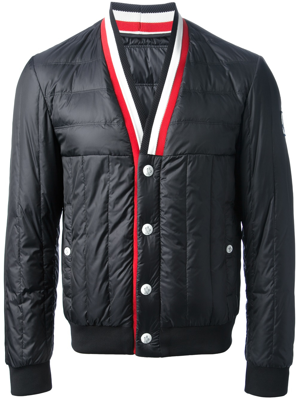 Lyst - Moncler Gamme Bleu Padded Varsity Jacket in Blue ...