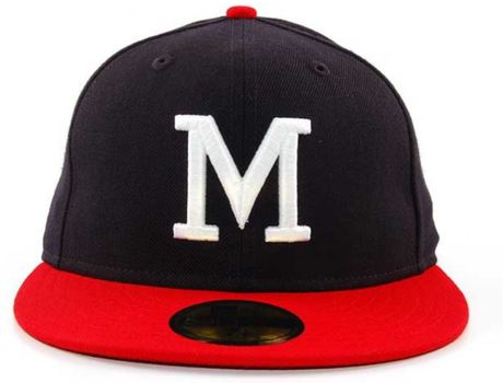 New Era Milwaukee Braves Cooperstown 59fifty Cap in Black for Men (Navy ...