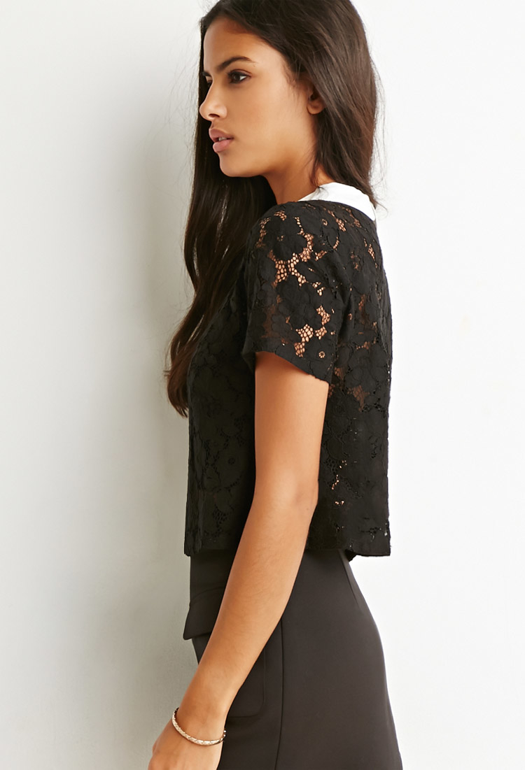 forever 21 black lace top