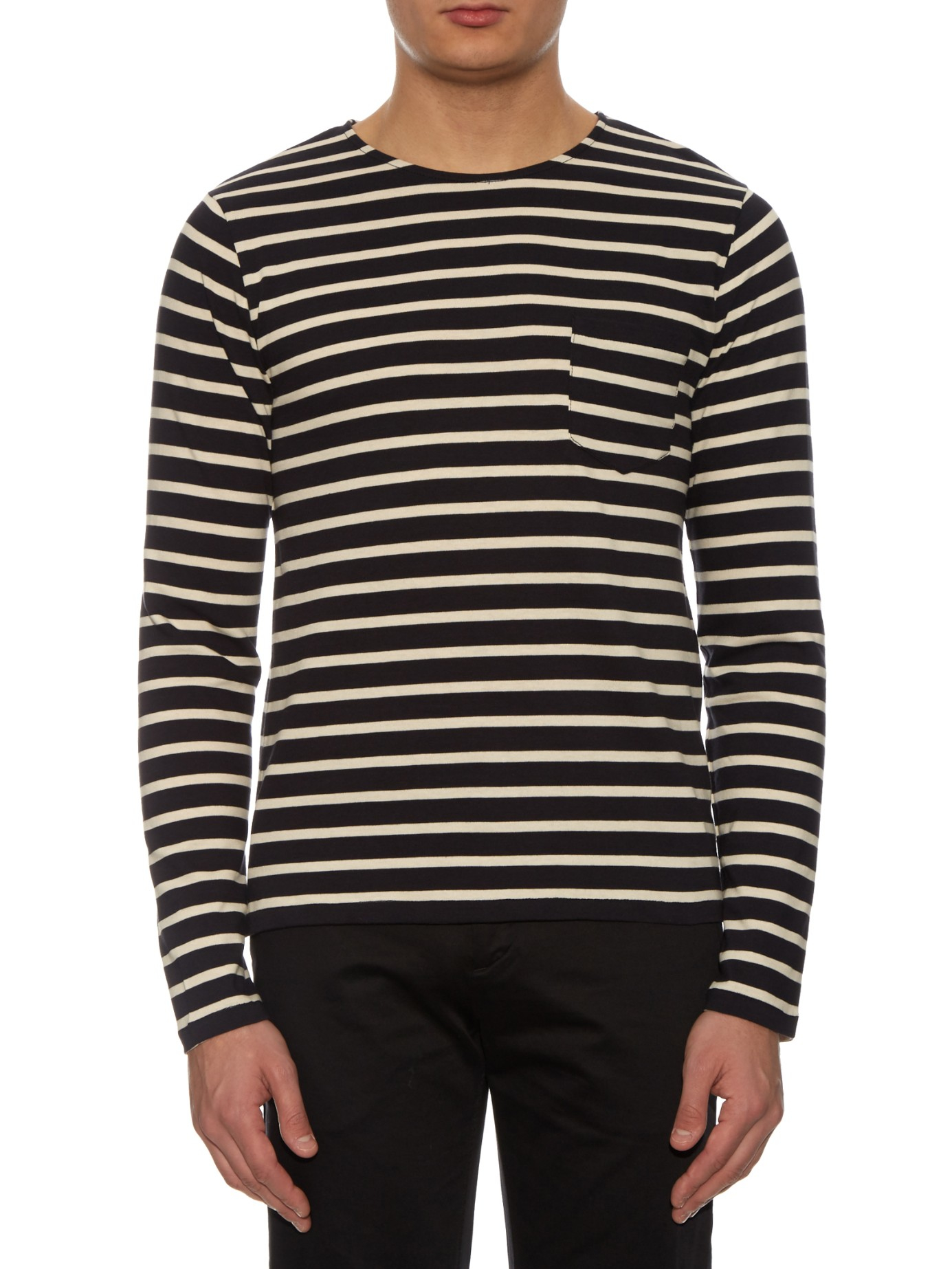 A.P.C. Long-sleeved Striped T-shirt in 