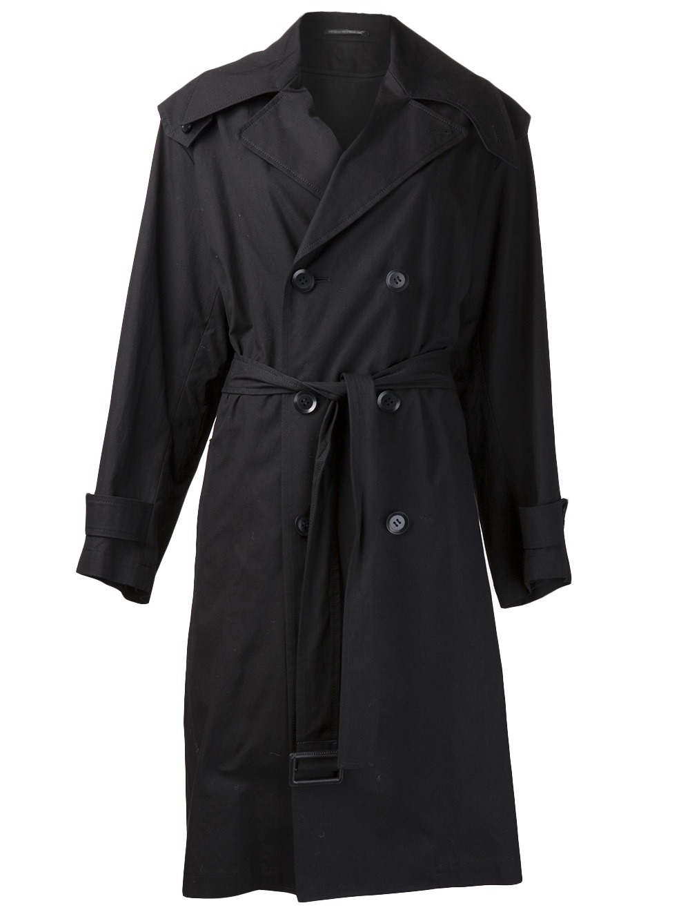 Yohji Yamamoto Double Breasted Coat in Black | Lyst