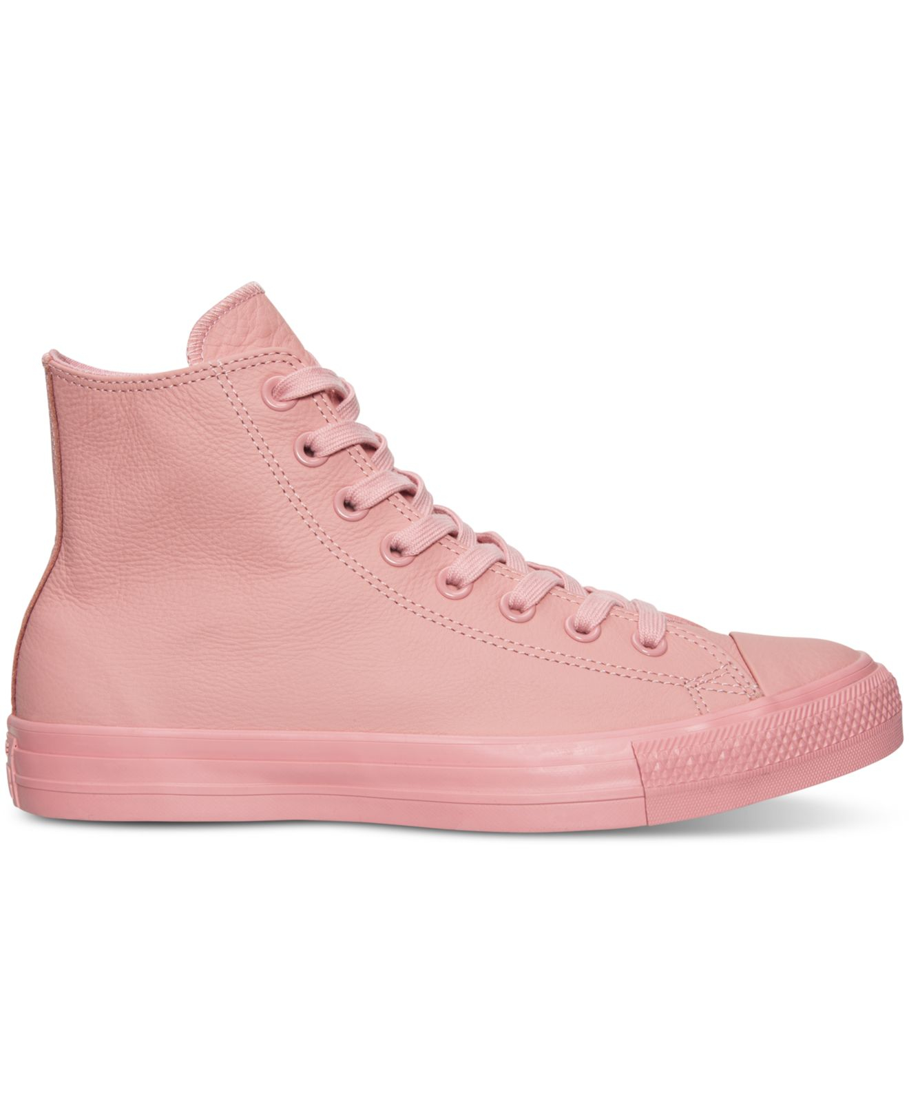 pink leather high top converse