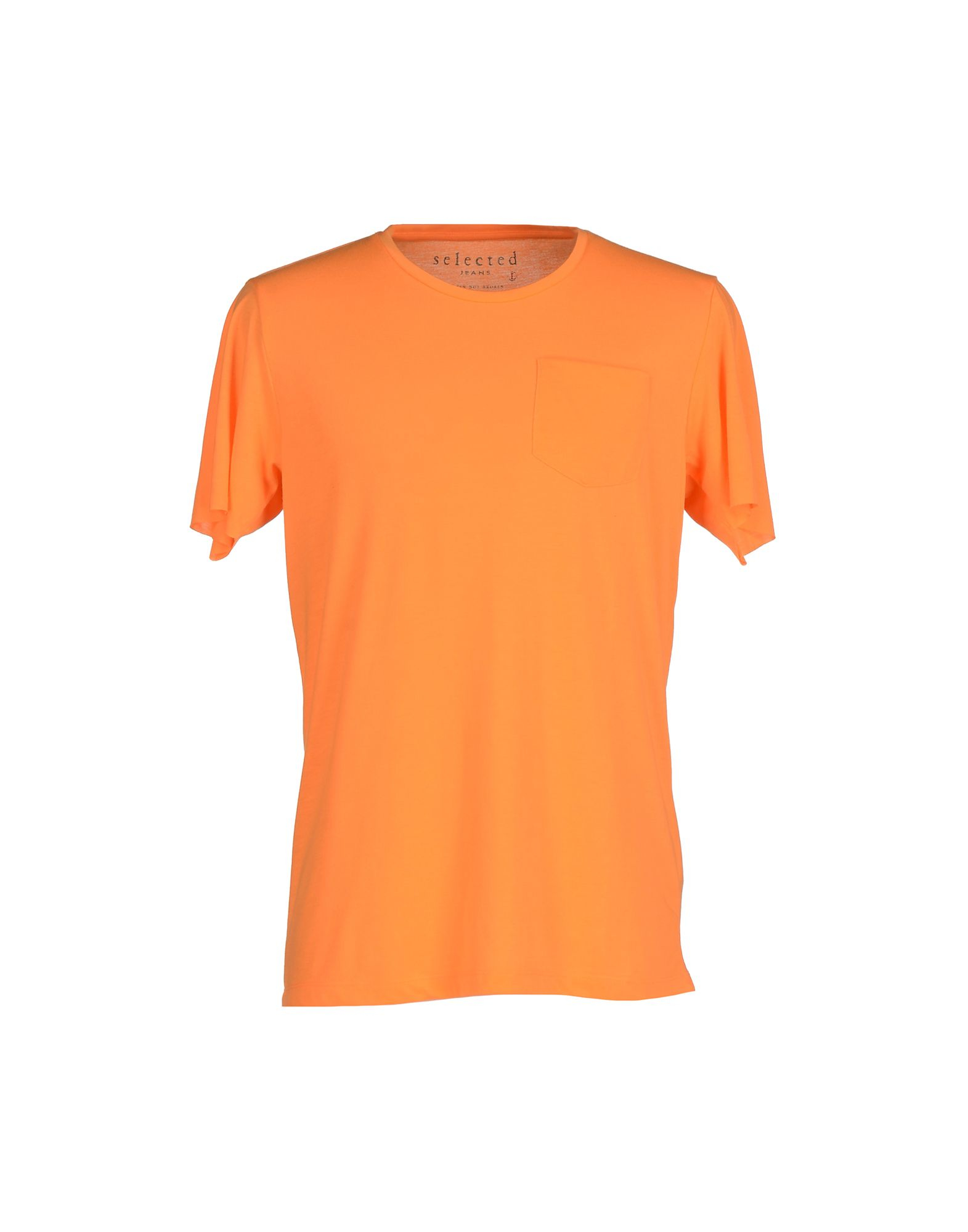 SELECTED Synthetic T-shirt in Orange for Men - Lyst