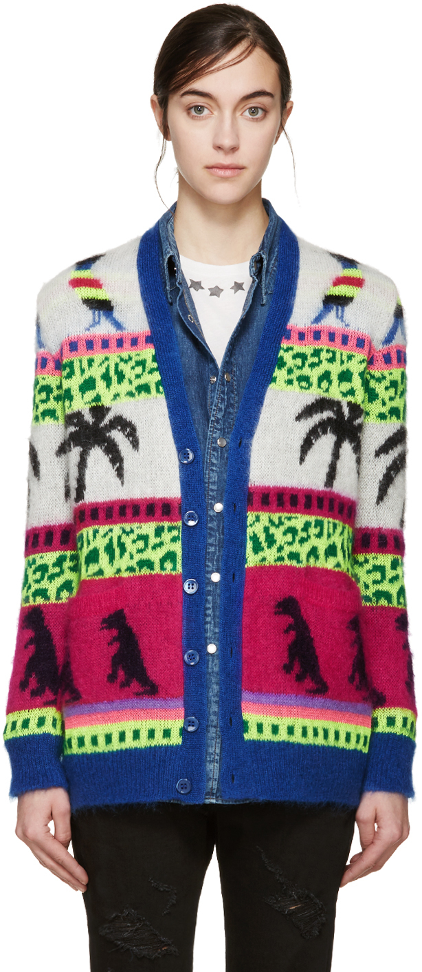 ysl blue cardigan
