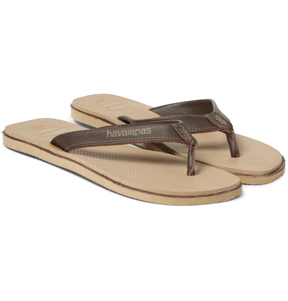 Havaianas Urban Premium Leather And Rubber Flip Flops in Brown for Men ...