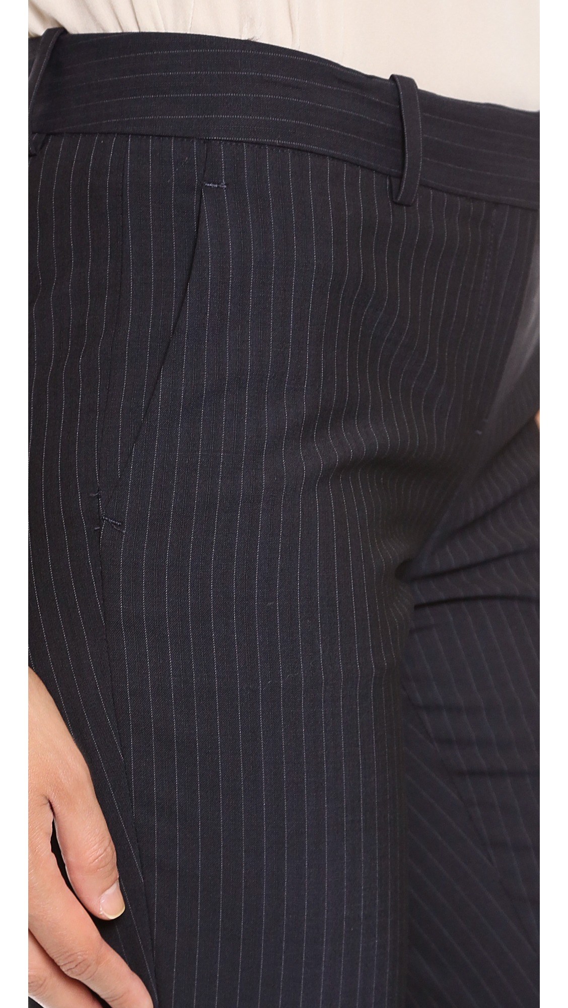 Theory Pinstripe Suit Louise Pants Navy in Blue Lyst