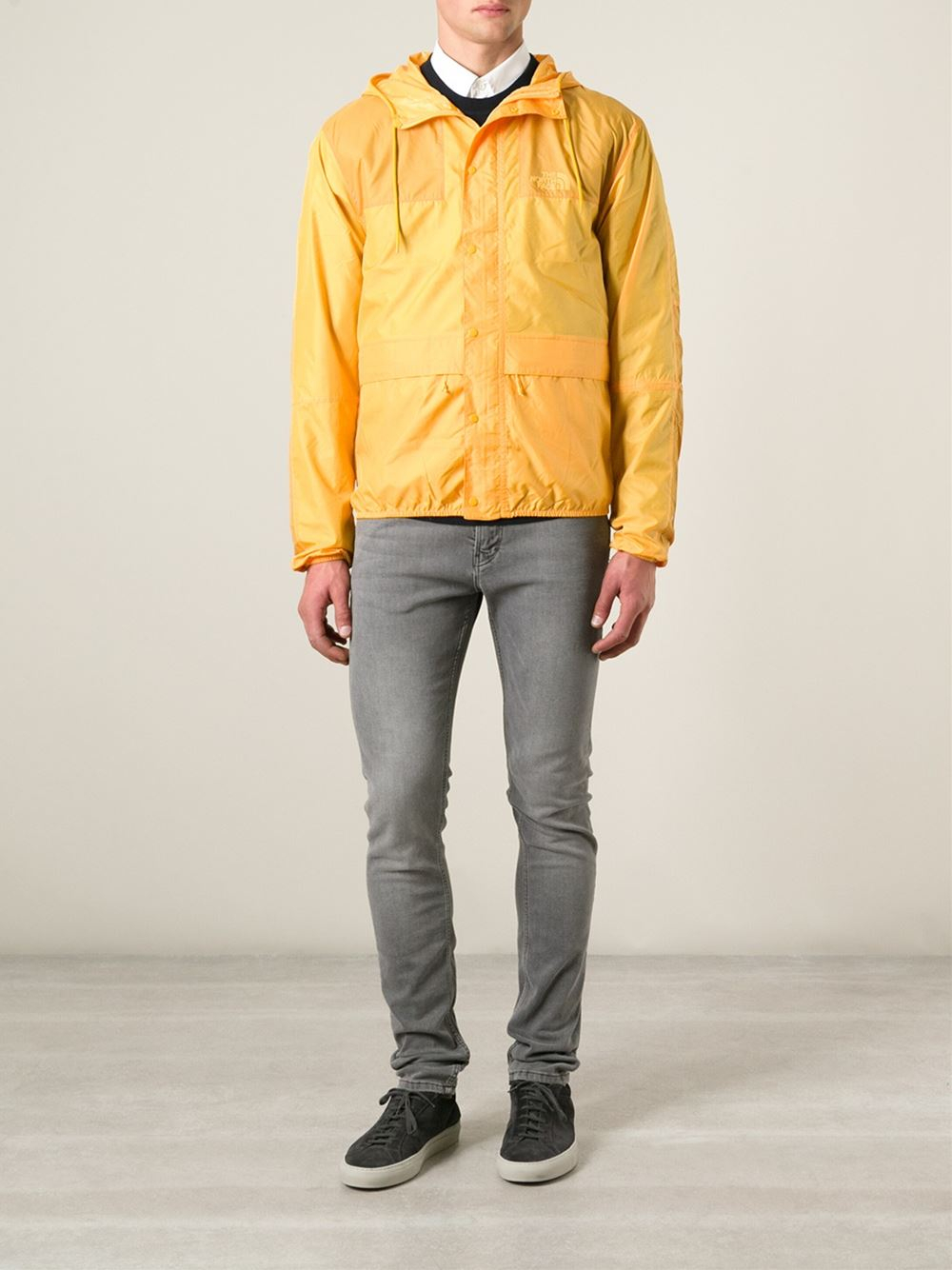 The north face Hooded Windbreaker Jacket in Yellow for Men Lyst