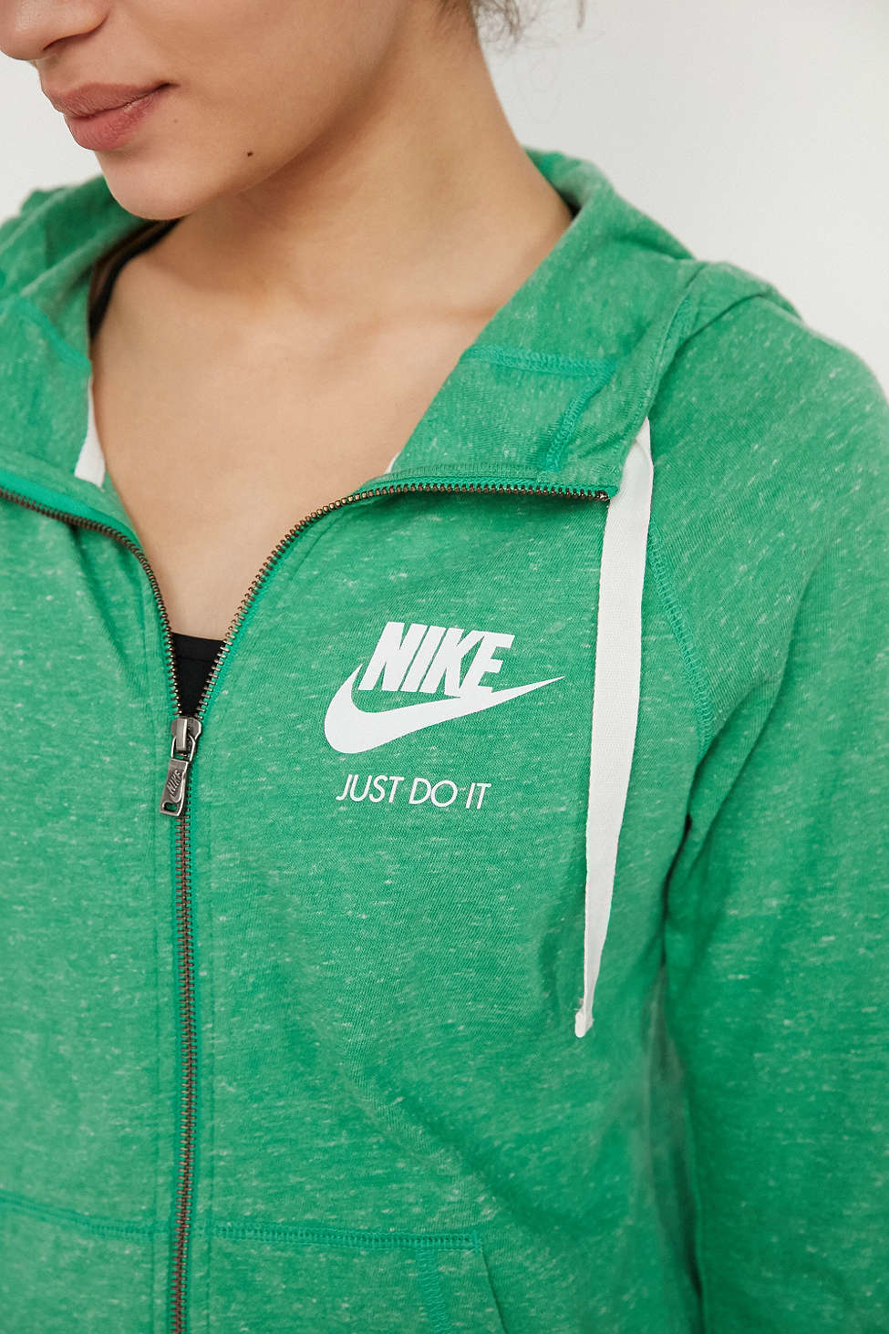 Nike Cotton Gym Vintage Full Zip Hoodie Sweatshirt in Green - Lyst
