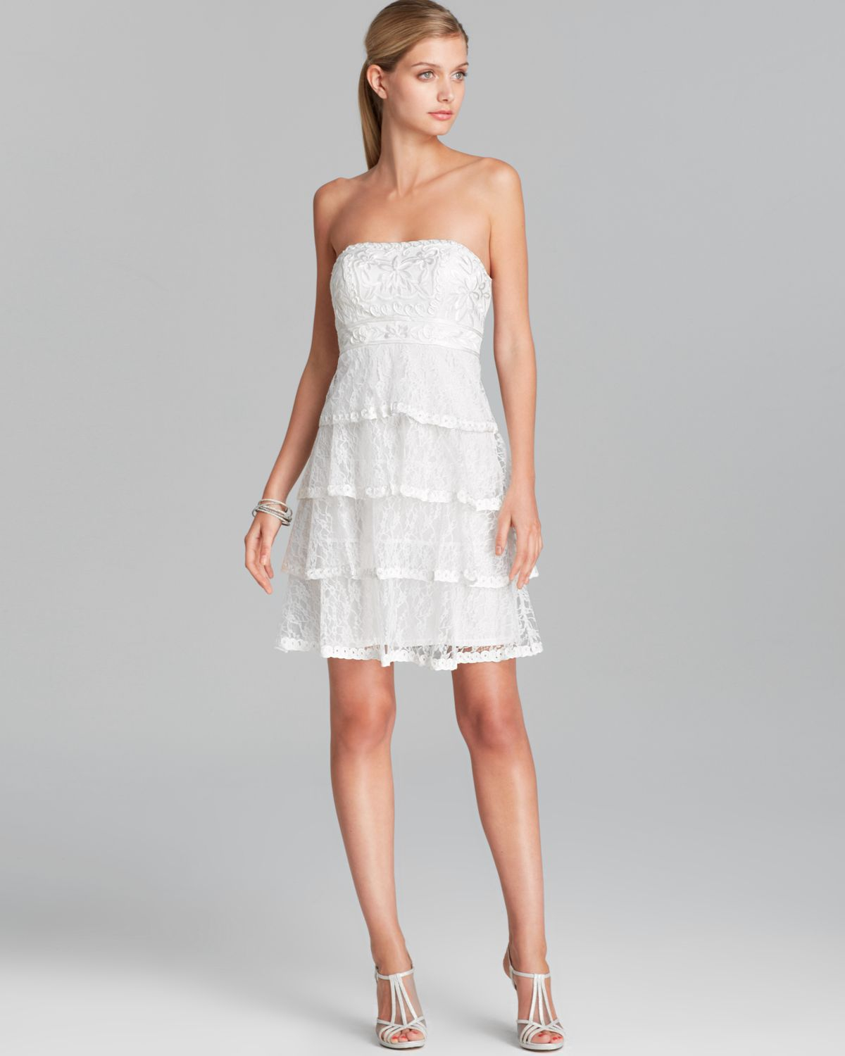 strapless layered dress