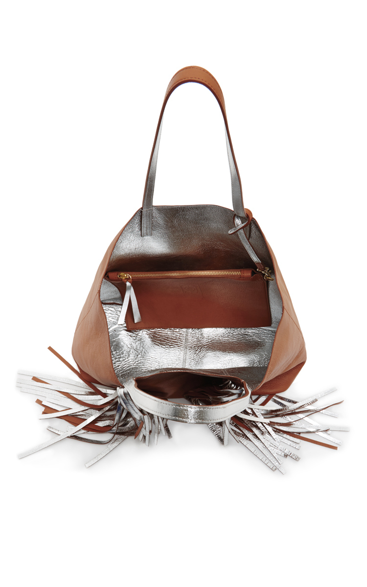 Sara battaglia fringe tote top