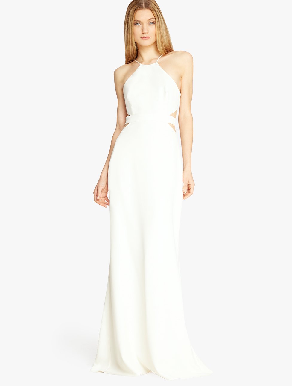 halston white gown