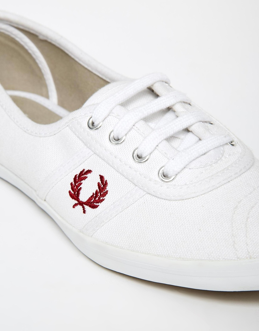 Fred Perry Aubrey Twill White Plimsoll Trainers - Lyst