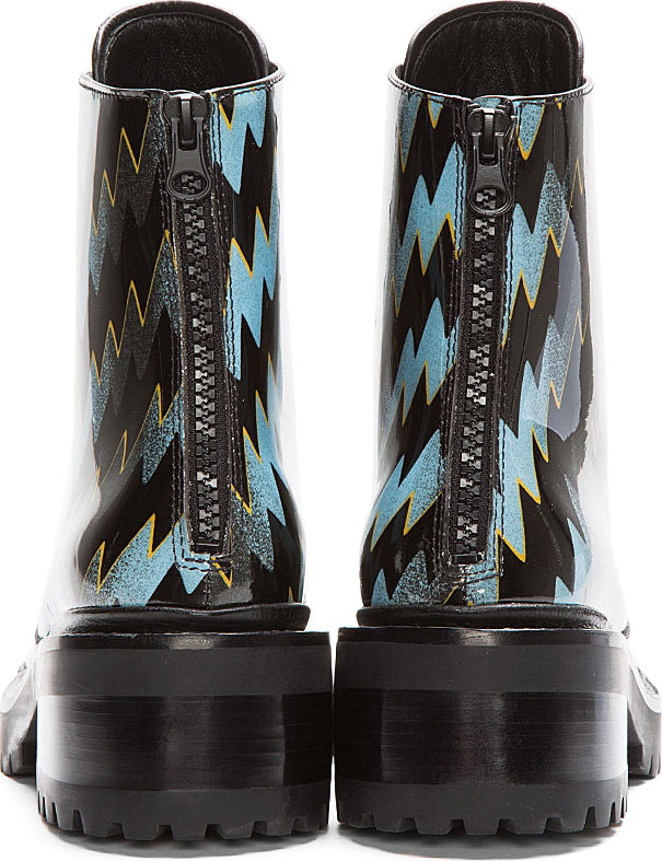 blue patent boots