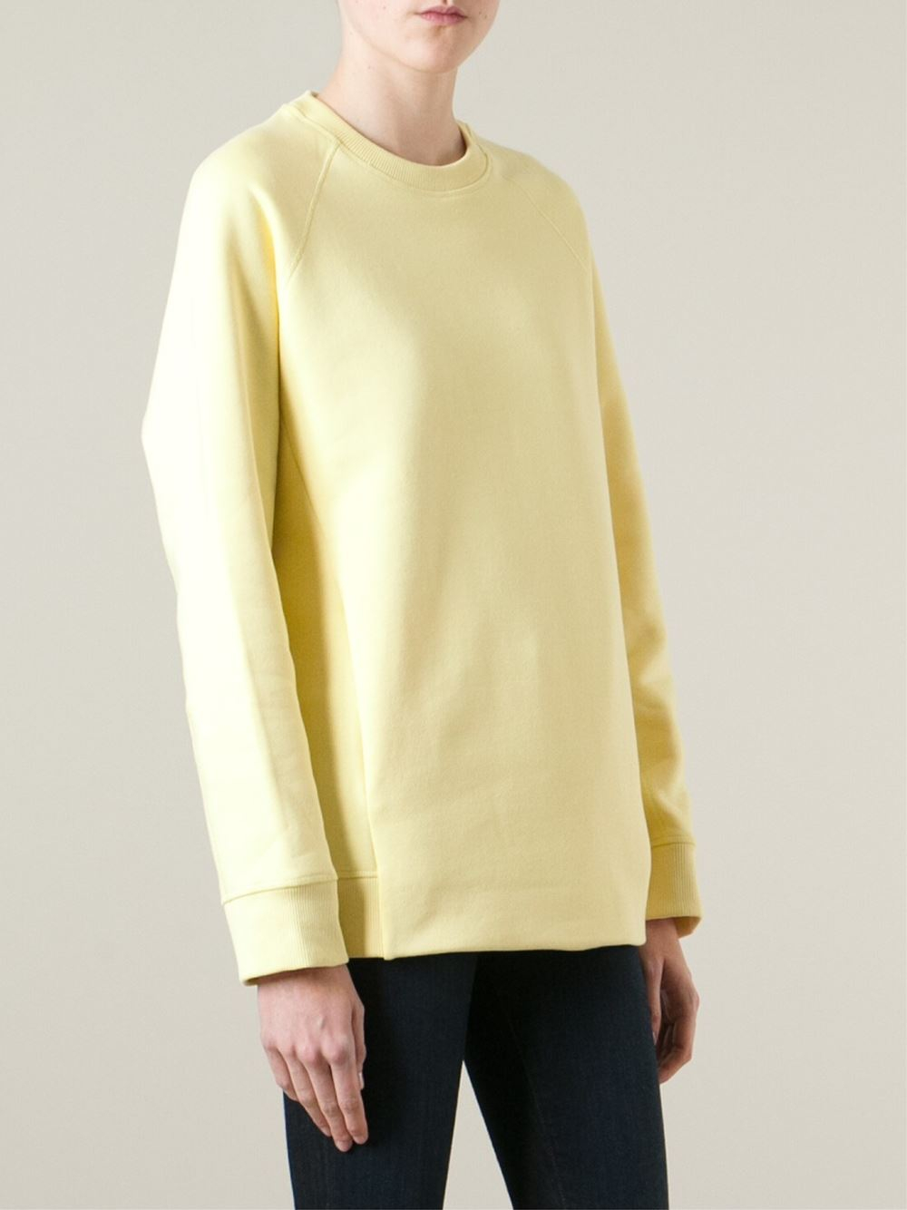 Acne Studios Crew-Neck Cotton-Blend Sweatshirt in Yellow & Orange ...