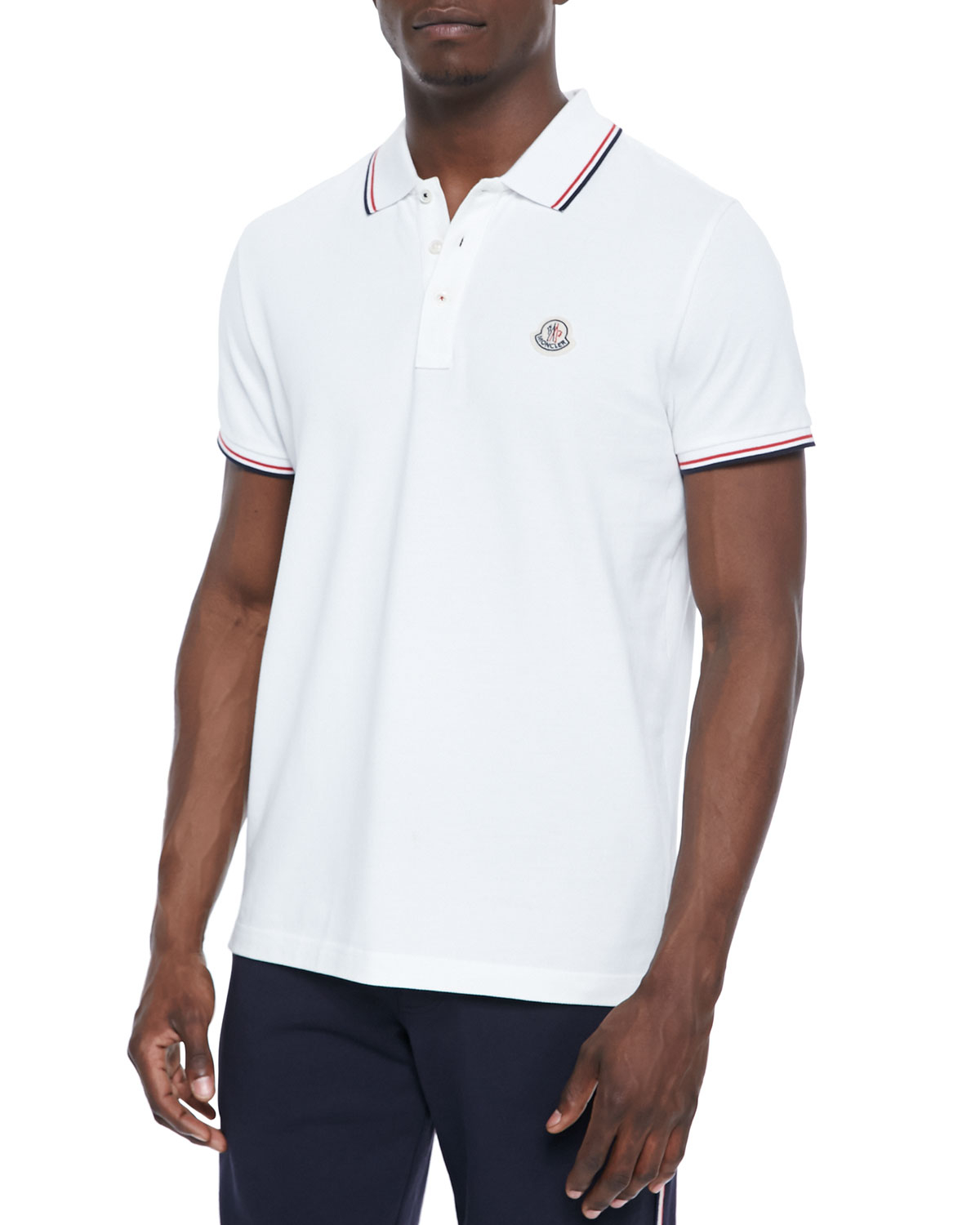 Lyst - Moncler Twin-Tipped Short-Sleeve Polo in White for Men