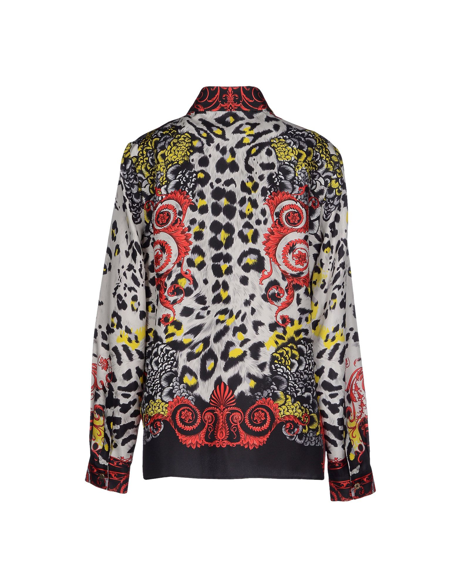 Versace Print Silk Blouse in Red - Lyst