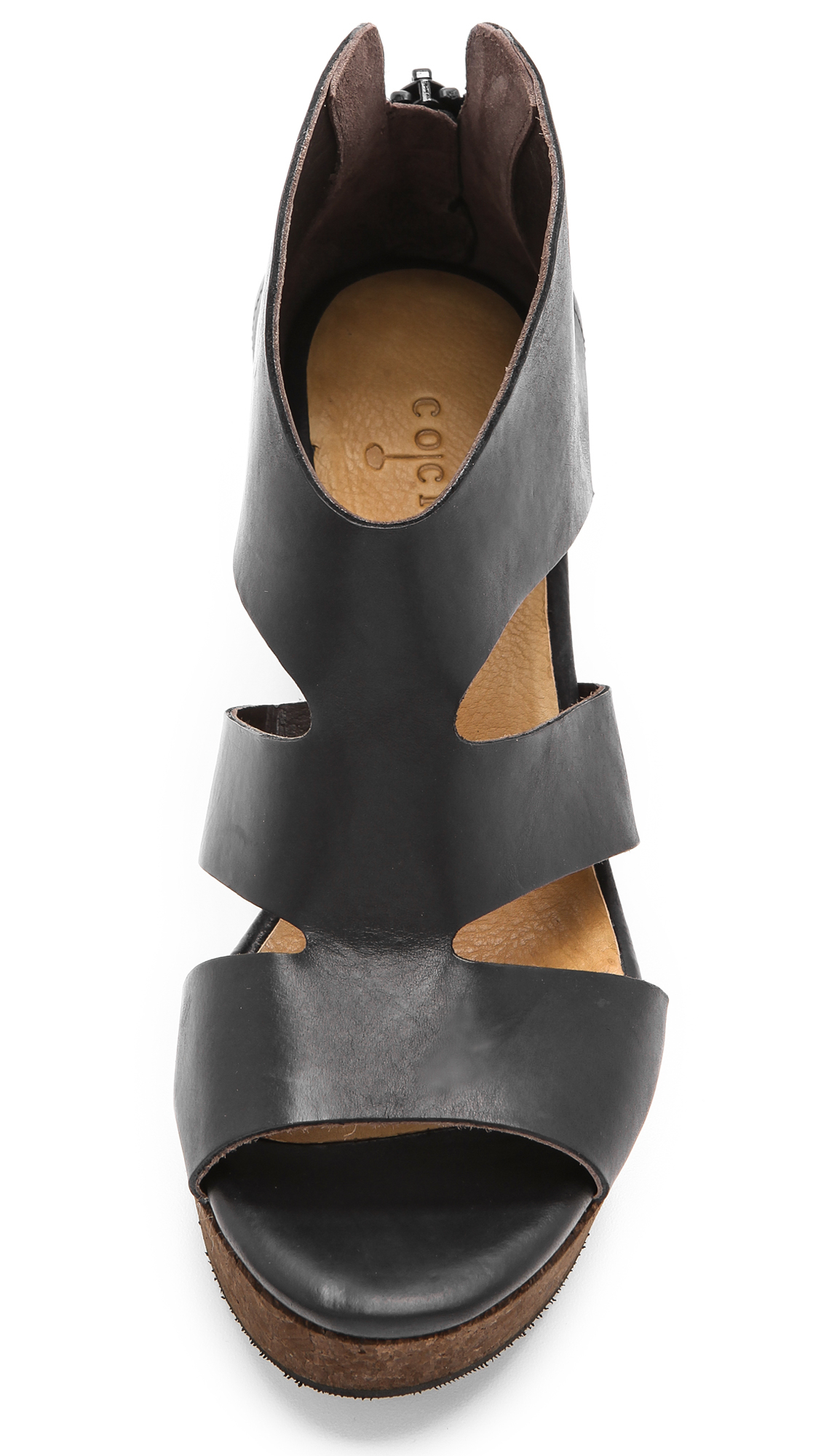 Coclico Megumi  Cork Wedge  Sandals  in Black Lyst