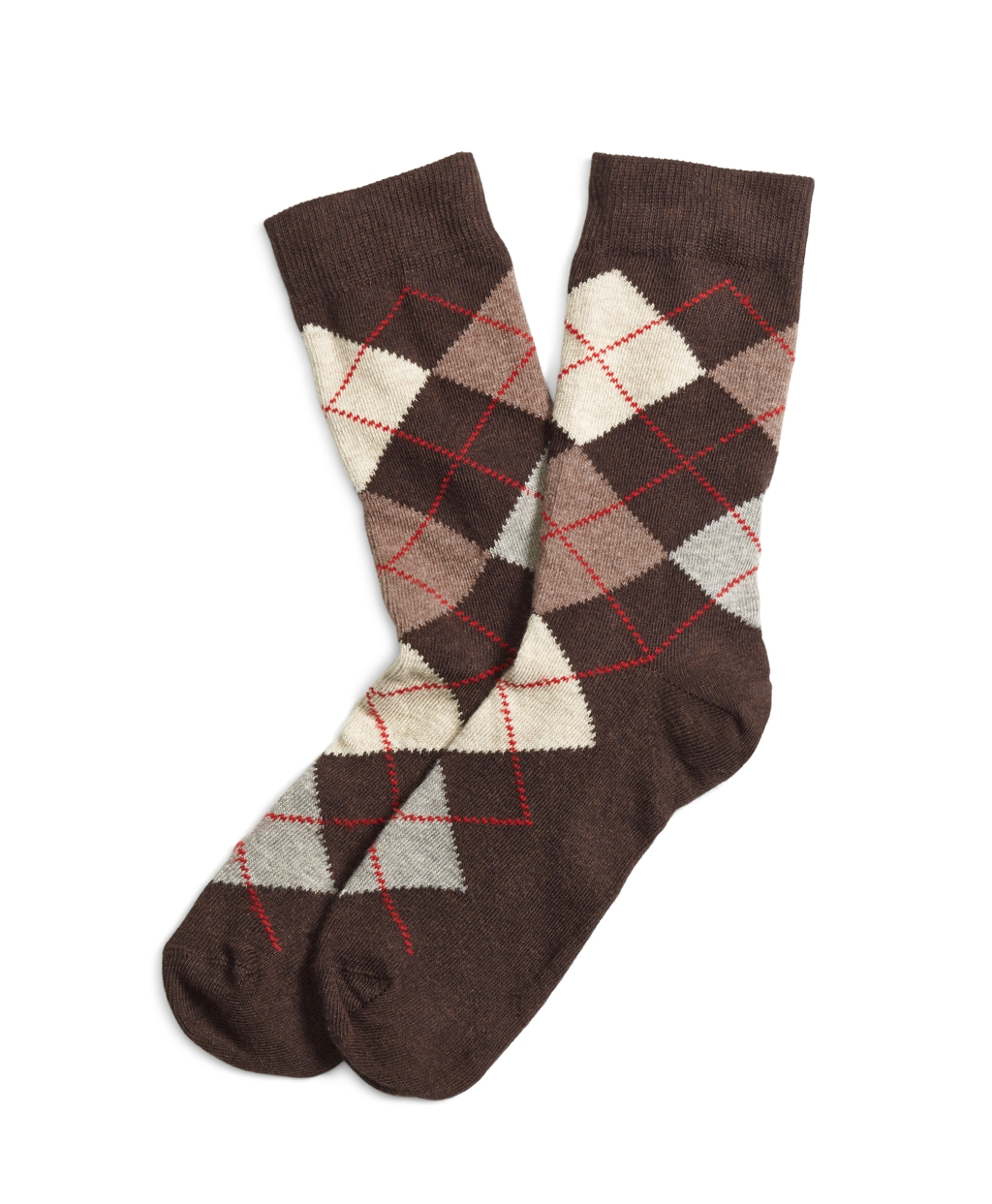 Brooks brothers Argyle Crew Socks in Brown Lyst