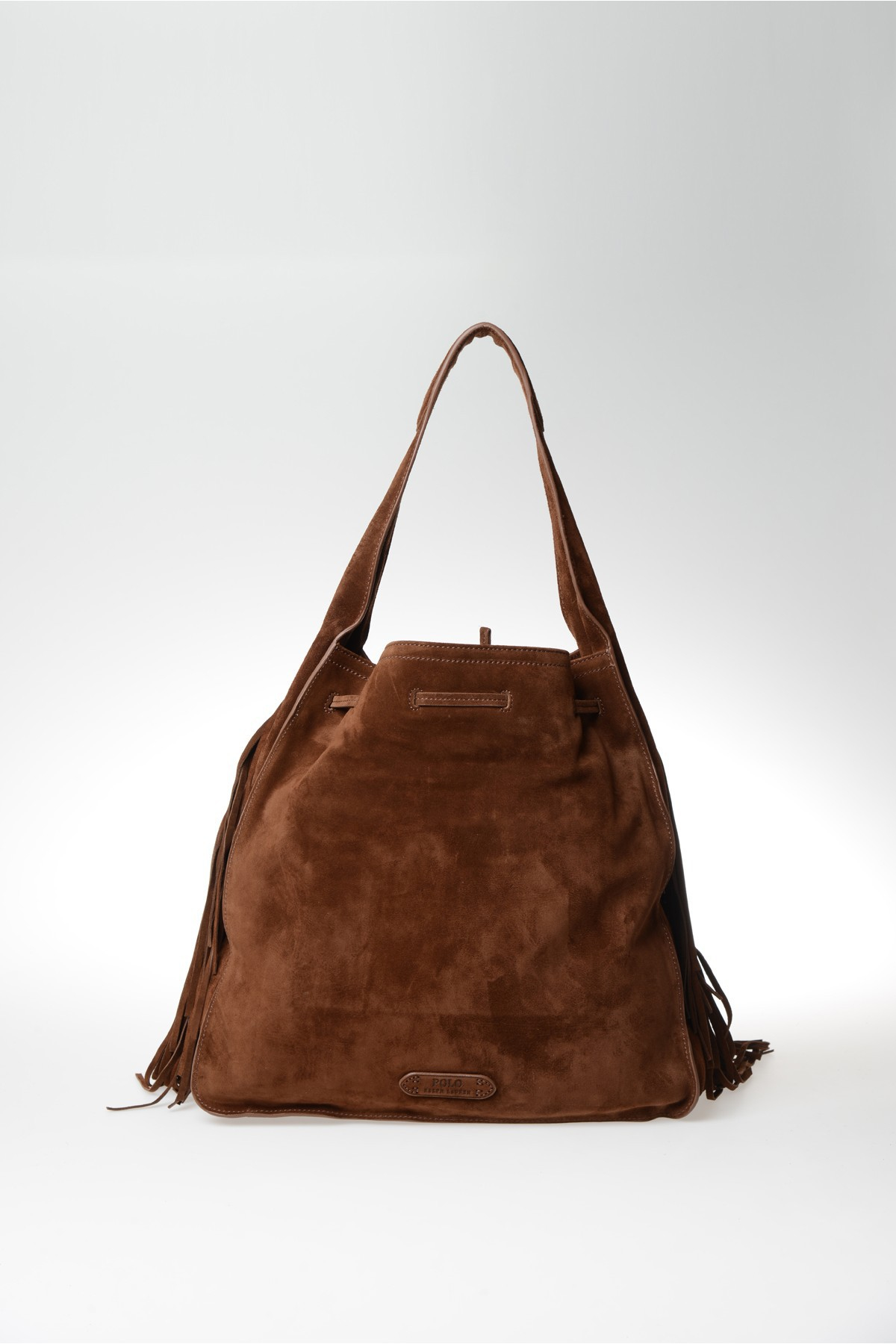 ralph suede sling bag with fringes in brown lyst ralph suede sling bag with fringes in brown lyst
