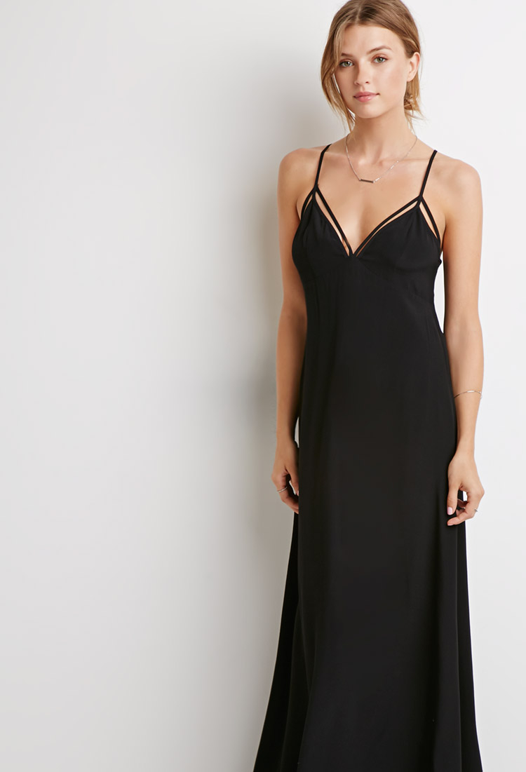 black strappy maxi dress