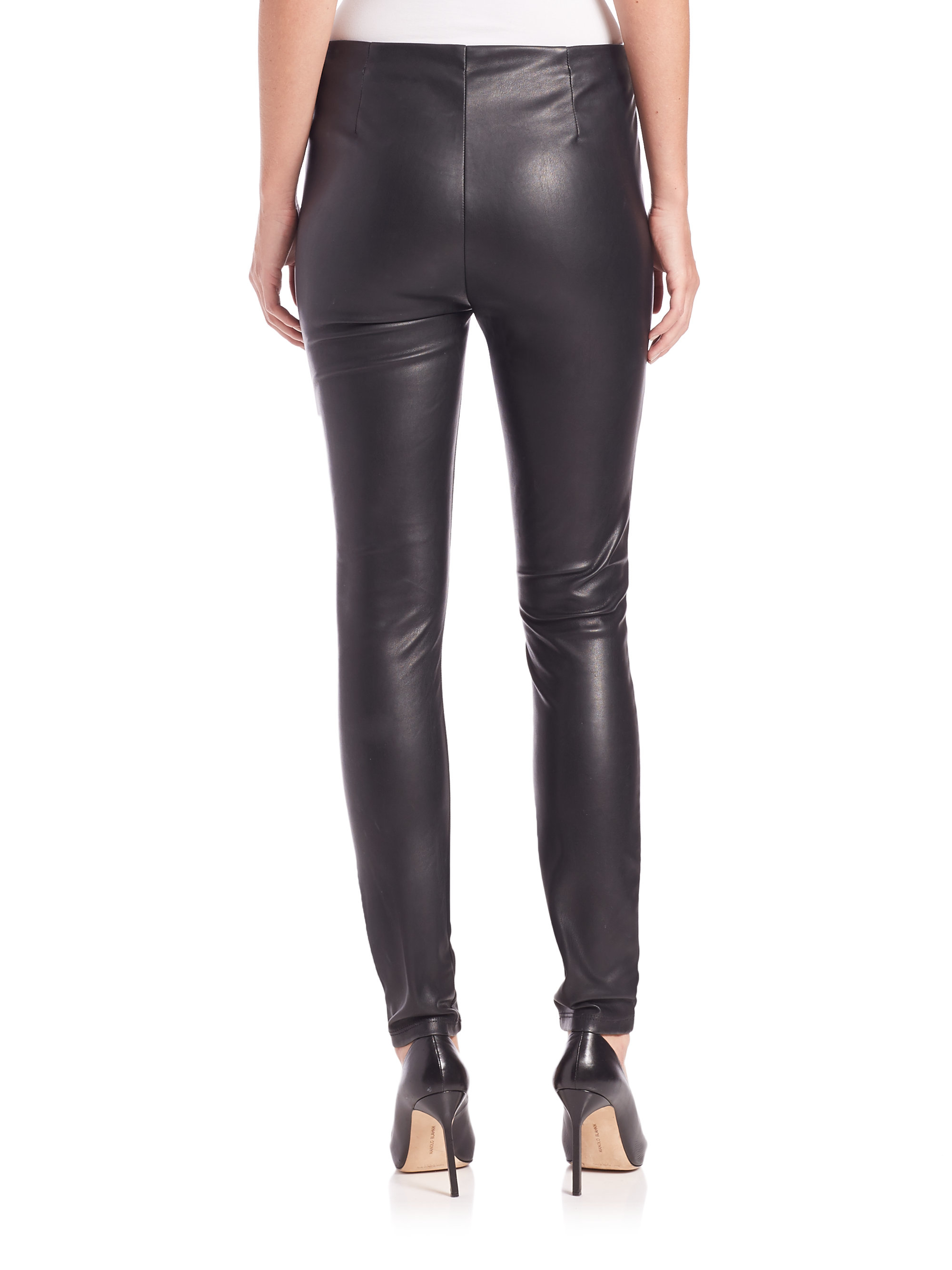 Mother Faux Leather Looker Skinny Jeans 
