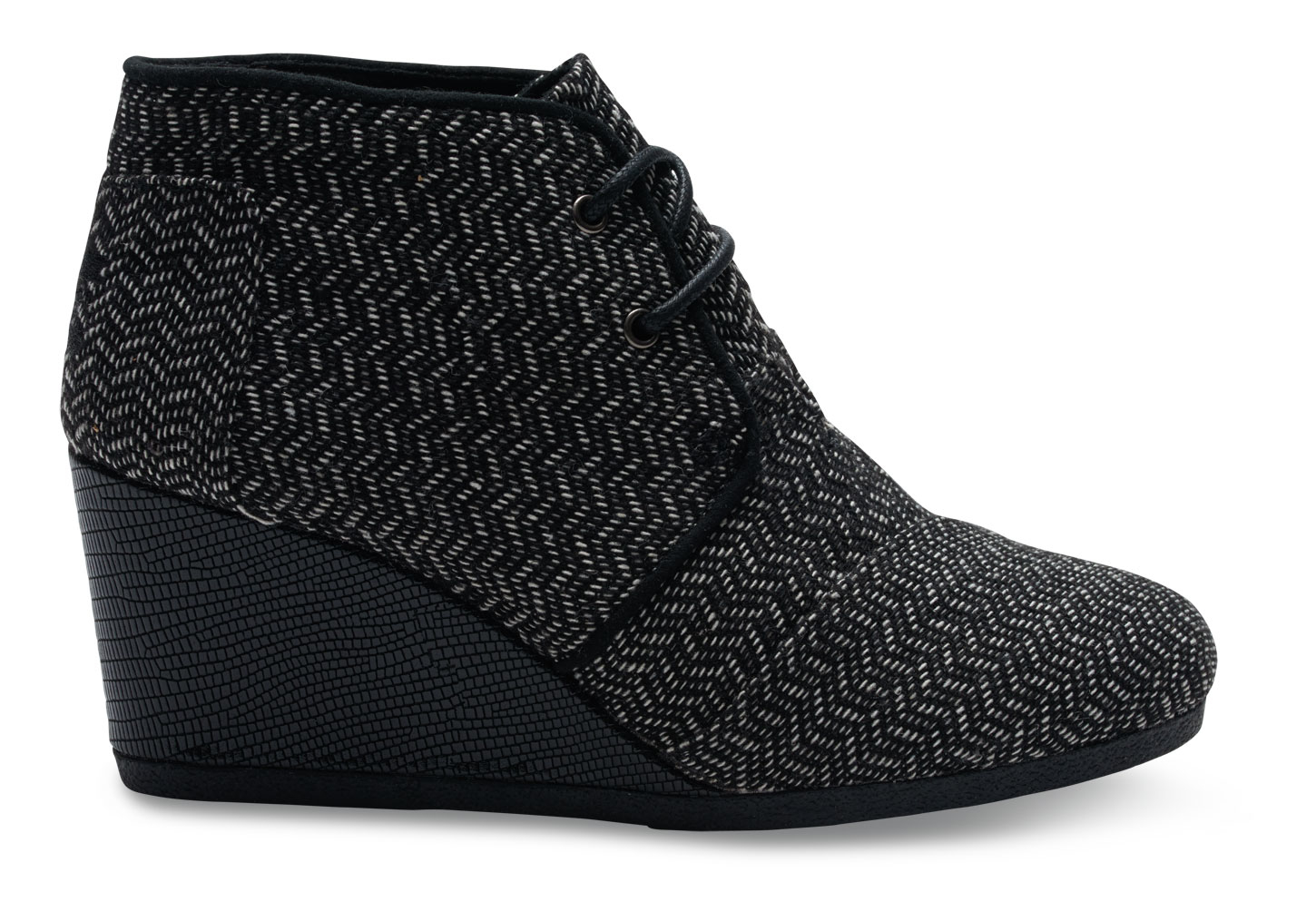 toms herringbone wedge bootie