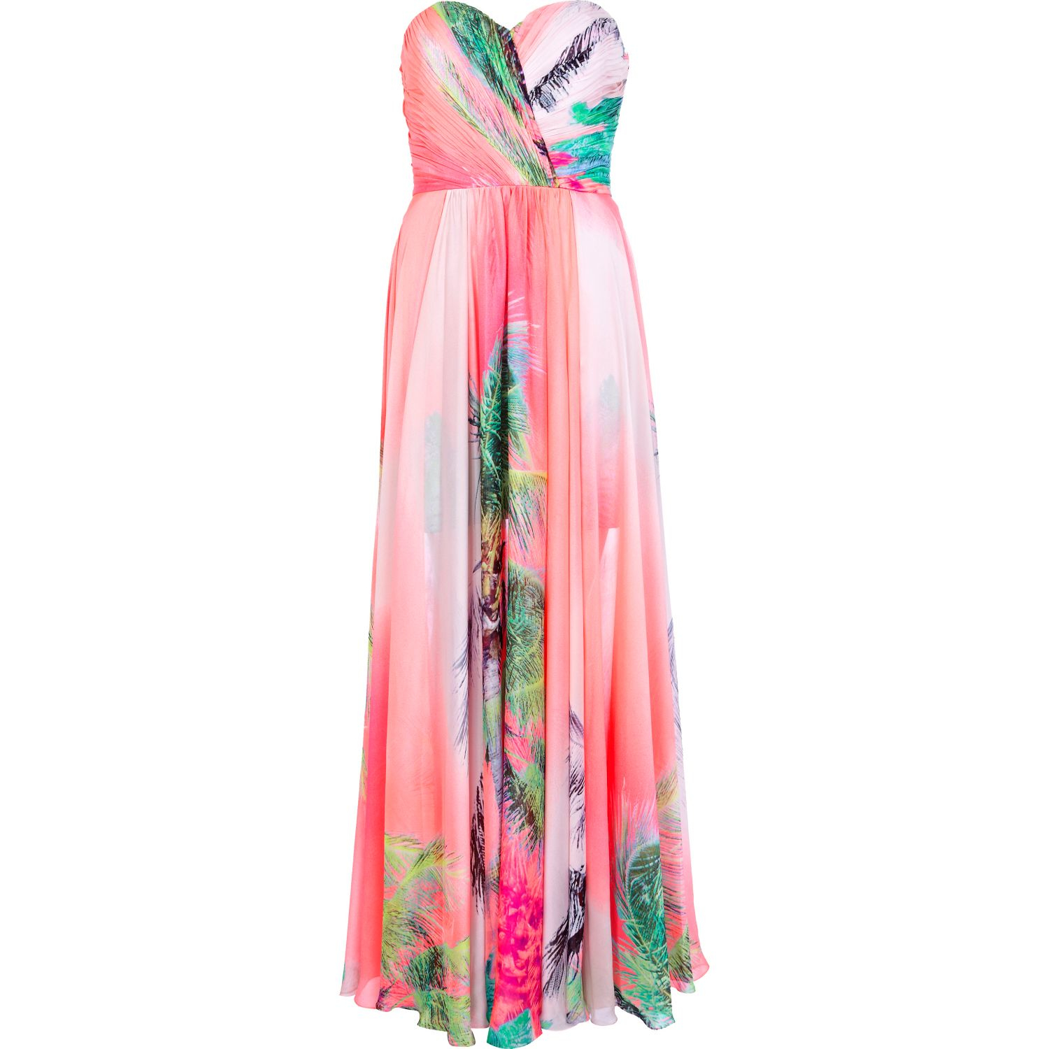 River Island Coral Forever Unique Tropical Maxi Dress in