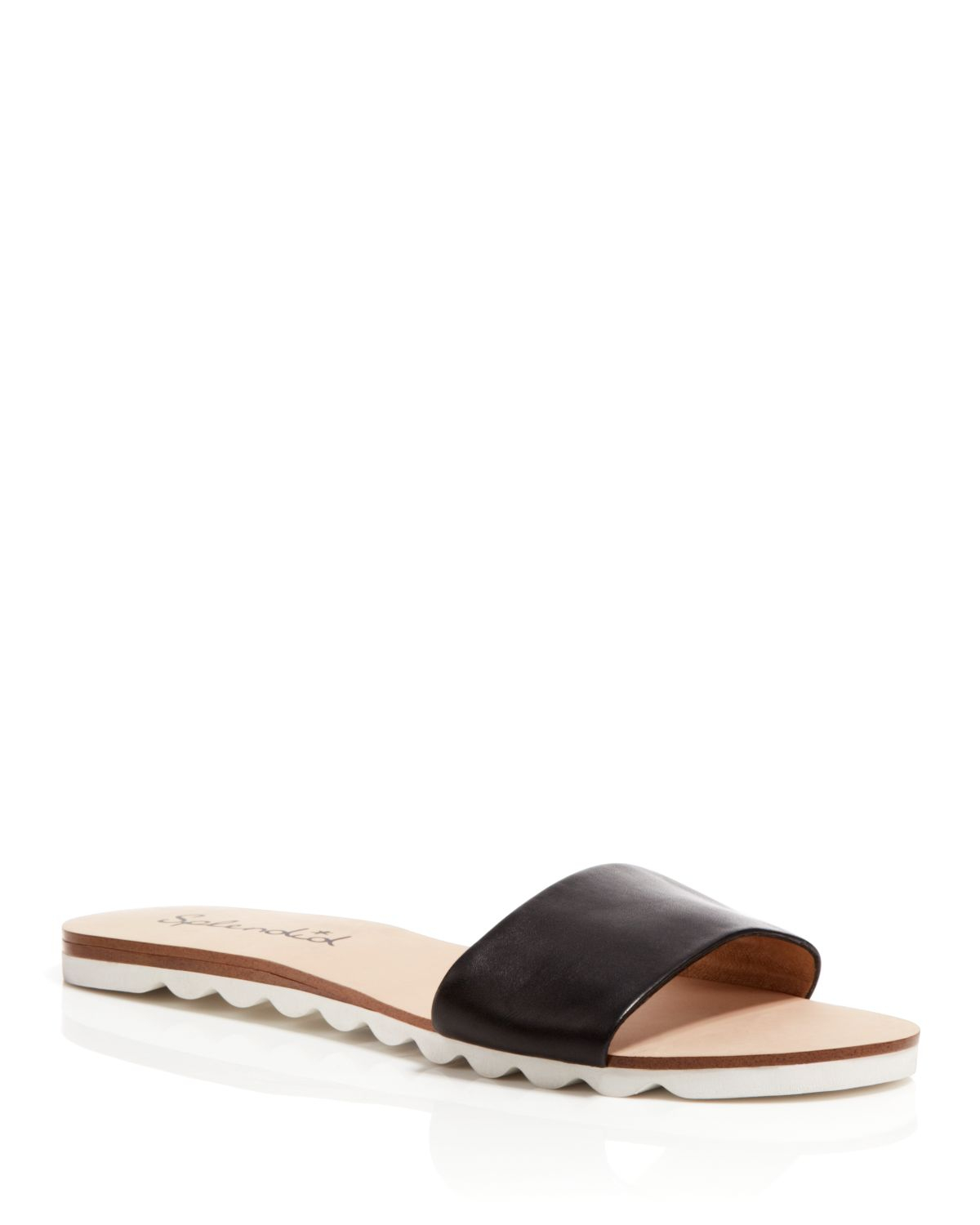 open toe slide sandals