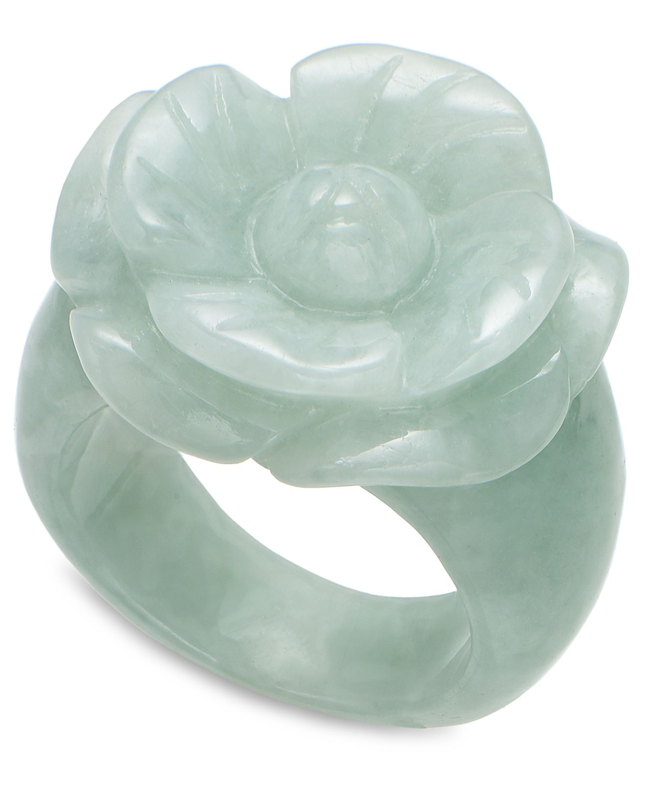 Macy s  Jade  Carved Flower Ring  16Mm in Rose Green Lyst