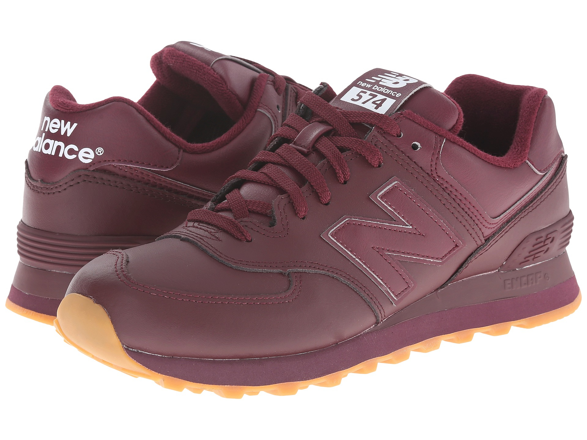 new balance 574 burgundy leather