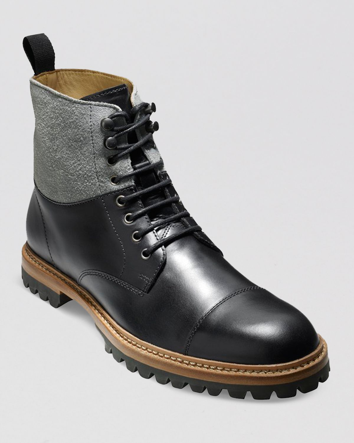 black cap toe boots