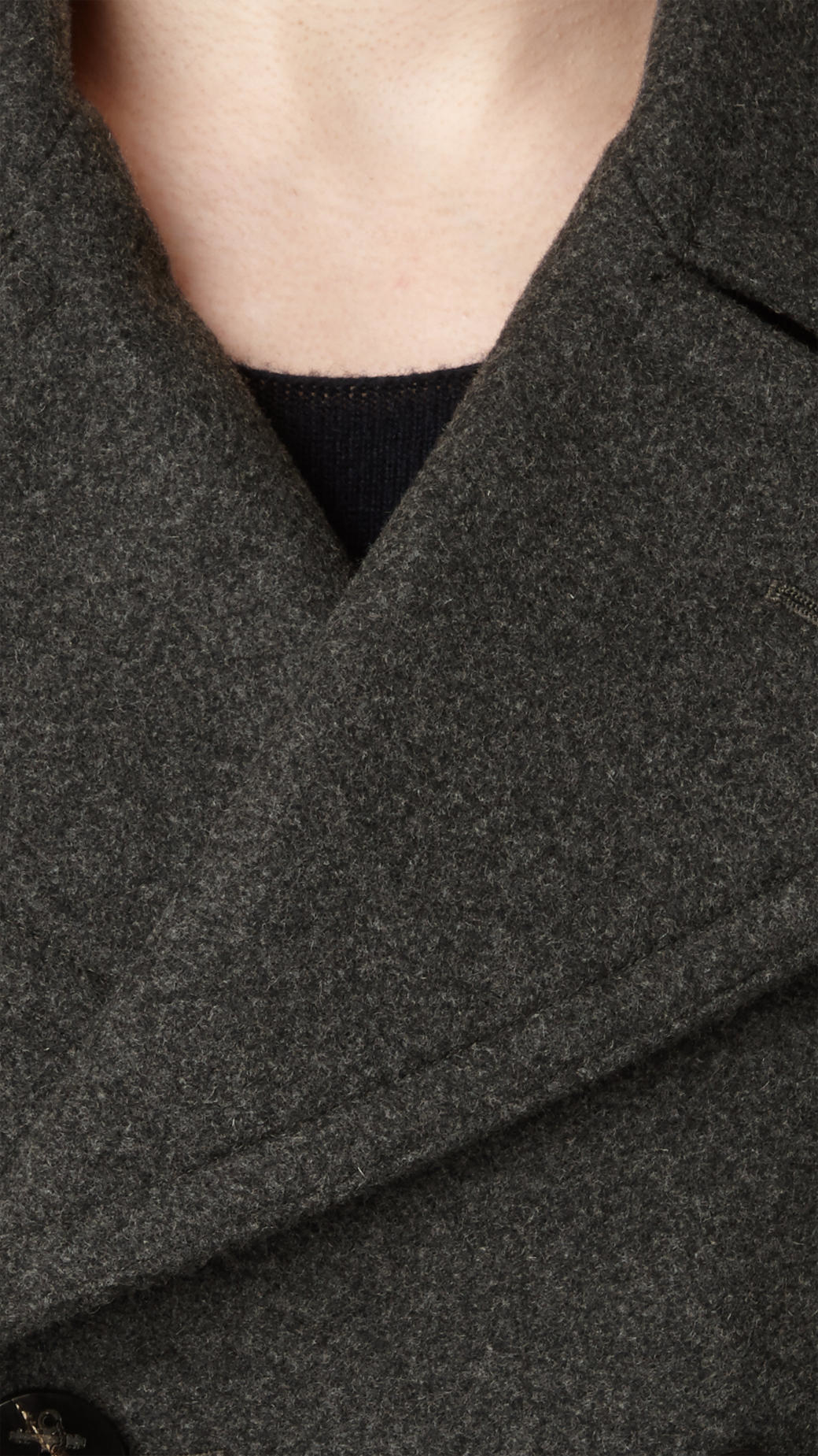 Burberry Wool Cashmere Pea Coat in Dark Grey Melange (Gray) for Men - Lyst